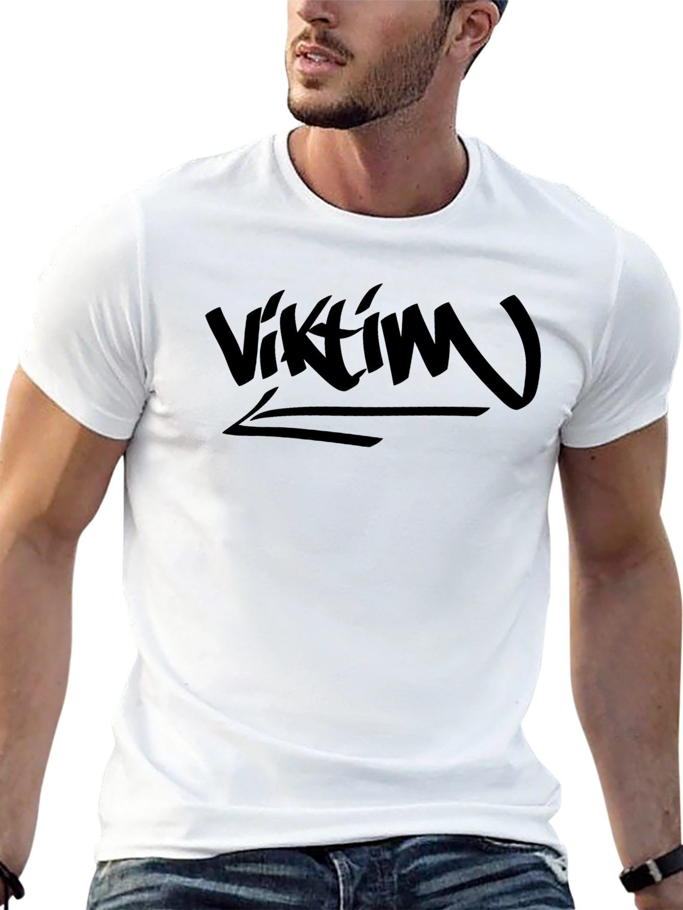 Viktím Black Graphic Tee - Trendy Streetwear
