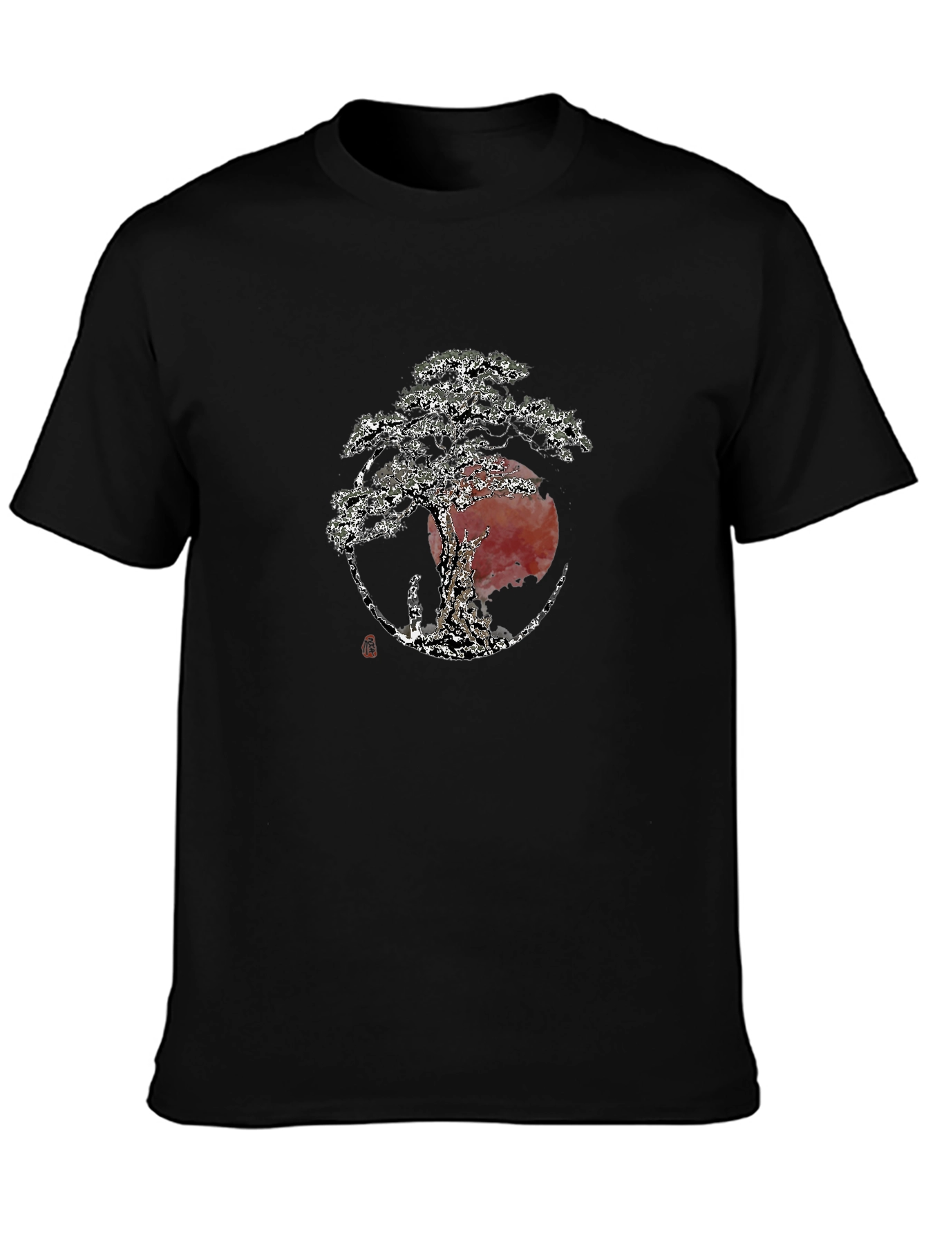 Bonsai Tree Graphic Tee - Zen Style Black T-Shirt