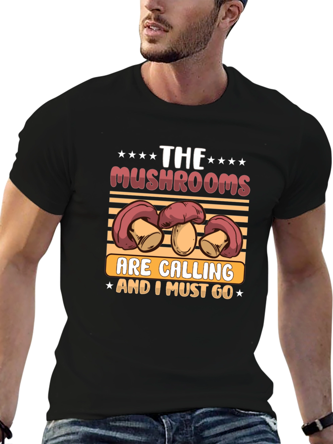 Mushroom Calling Black Tee