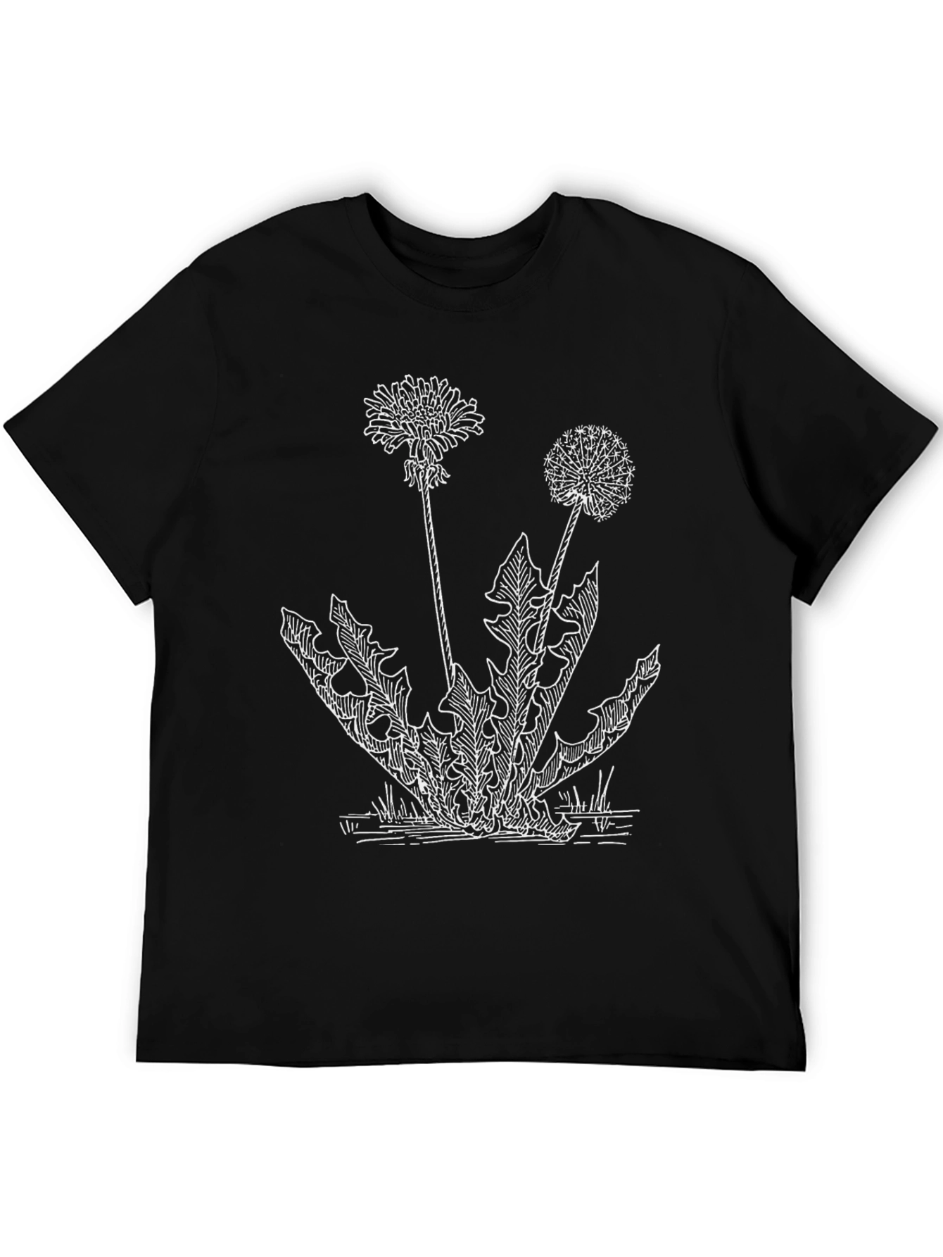 Dandelion Sketch Tee - Botanical Graphic Print Shirt