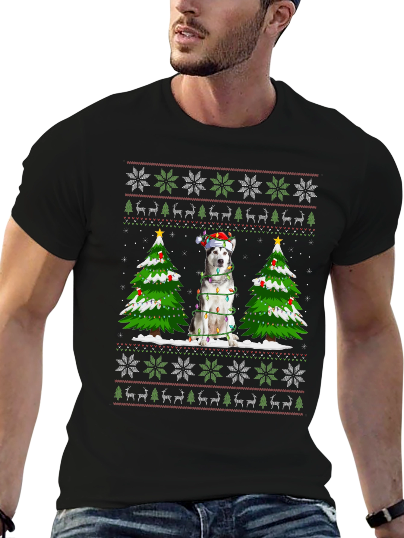 Husky Christmas Sweater T-Shirt