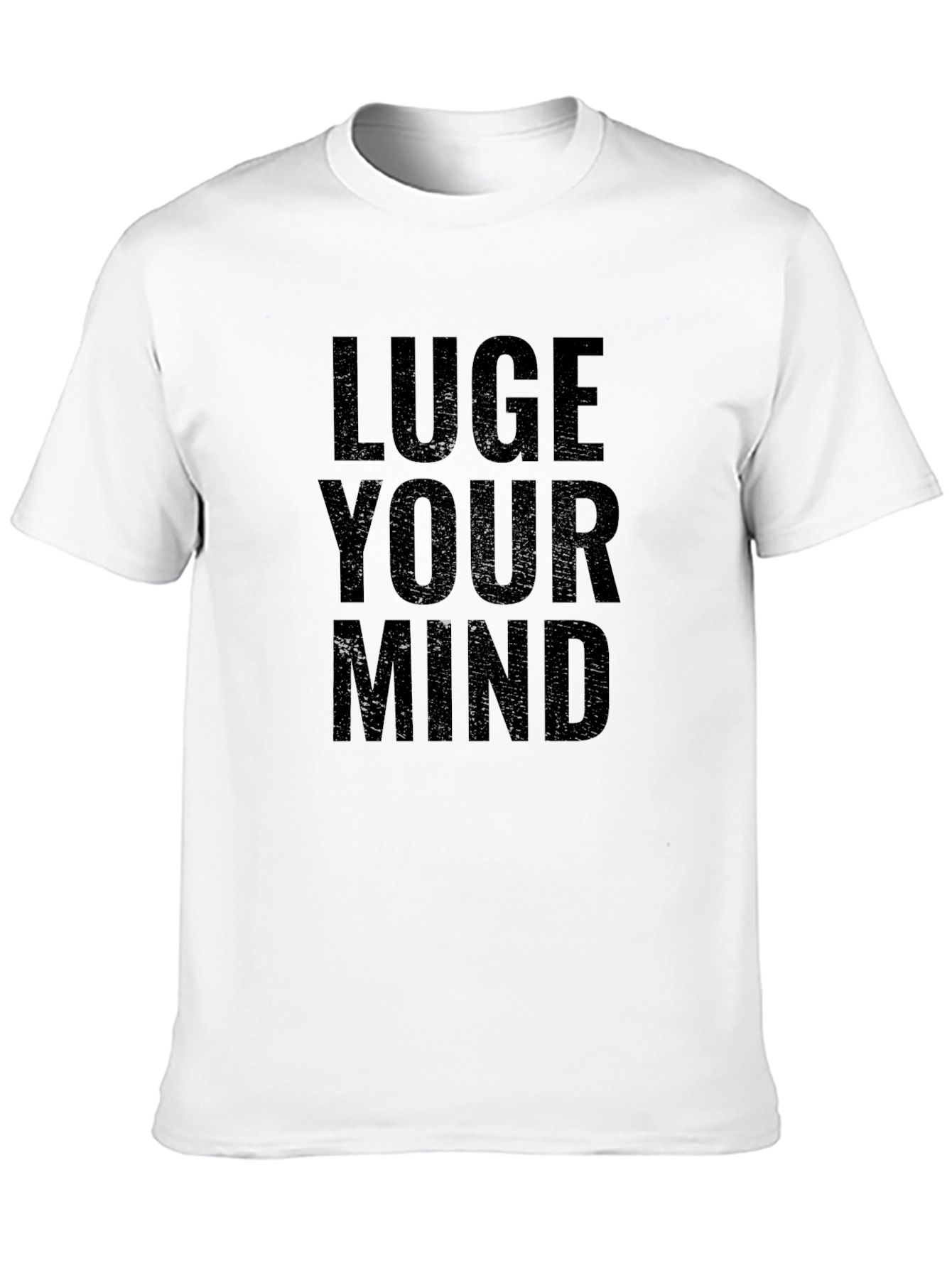 Luge Your Mind Graphic Tee - Black Cotton T-Shirt