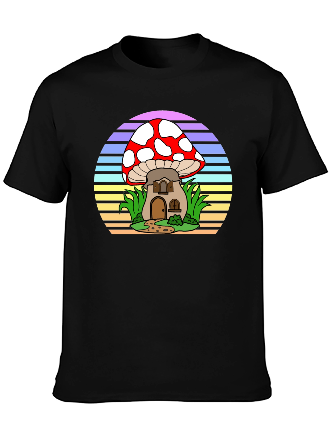 Mushroom House Tee - Retro Style Graphic T-Shirt