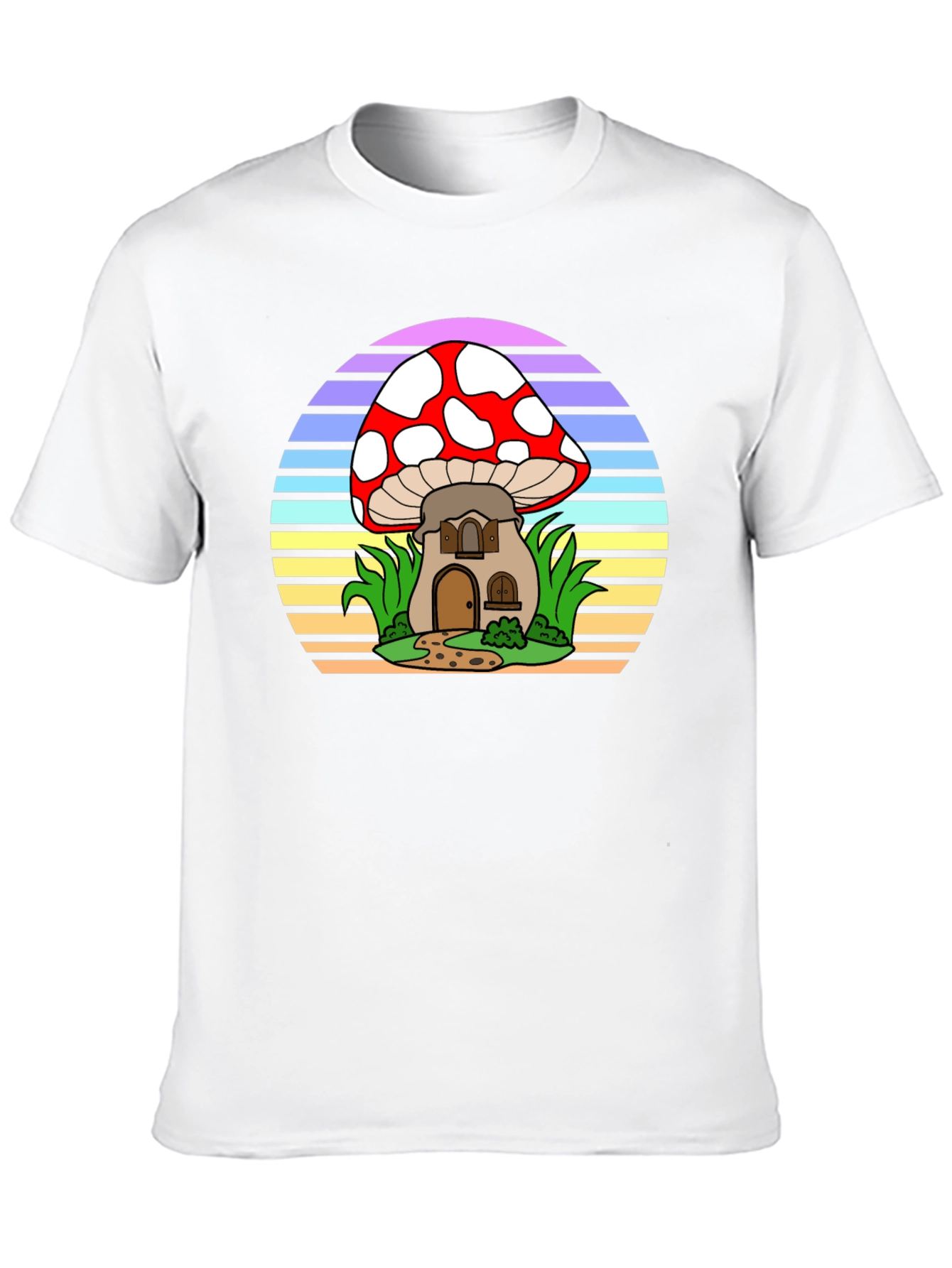 Mushroom House Tee - Retro Style Graphic T-Shirt