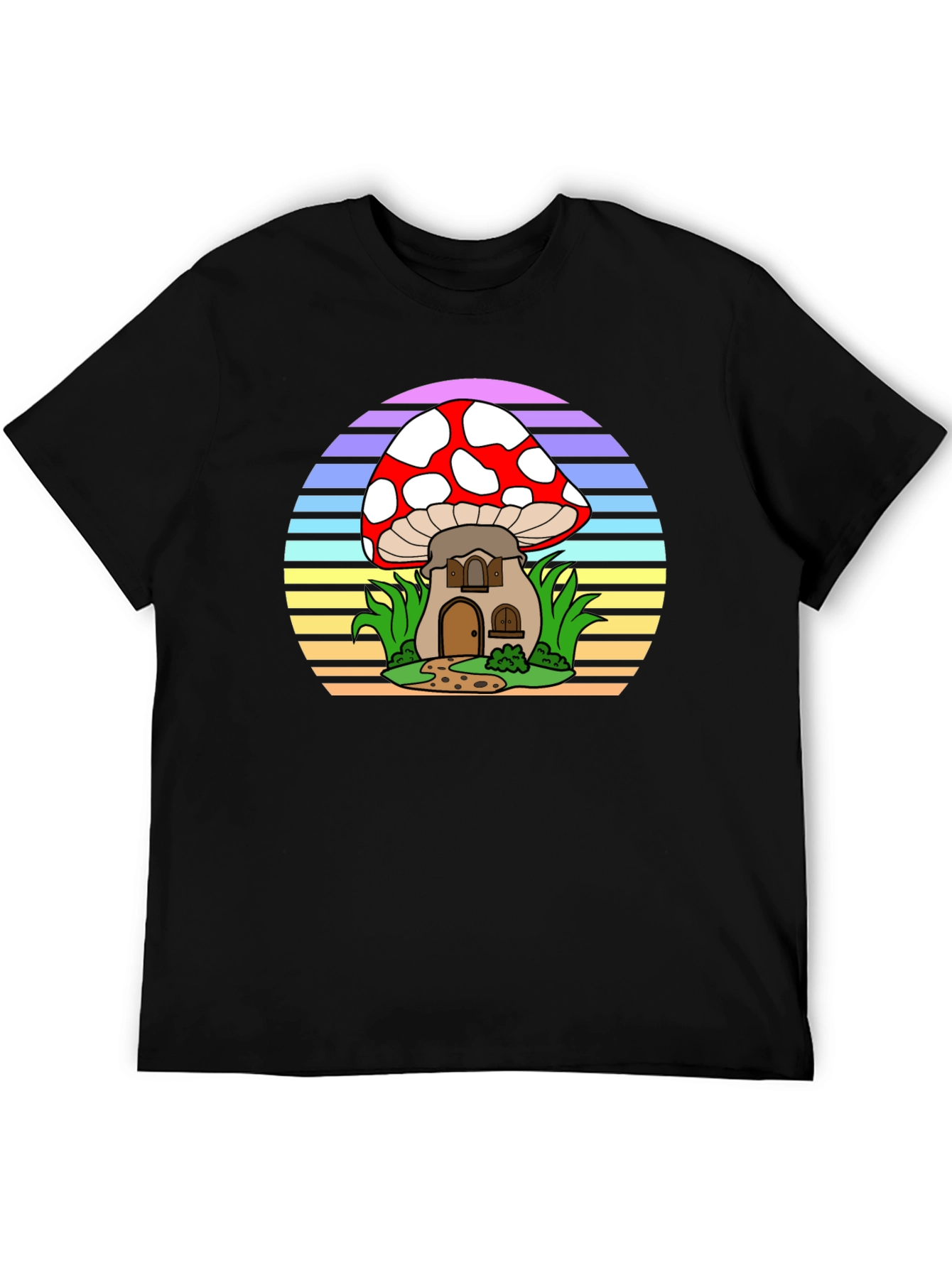 Mushroom House Tee - Retro Style Graphic T-Shirt