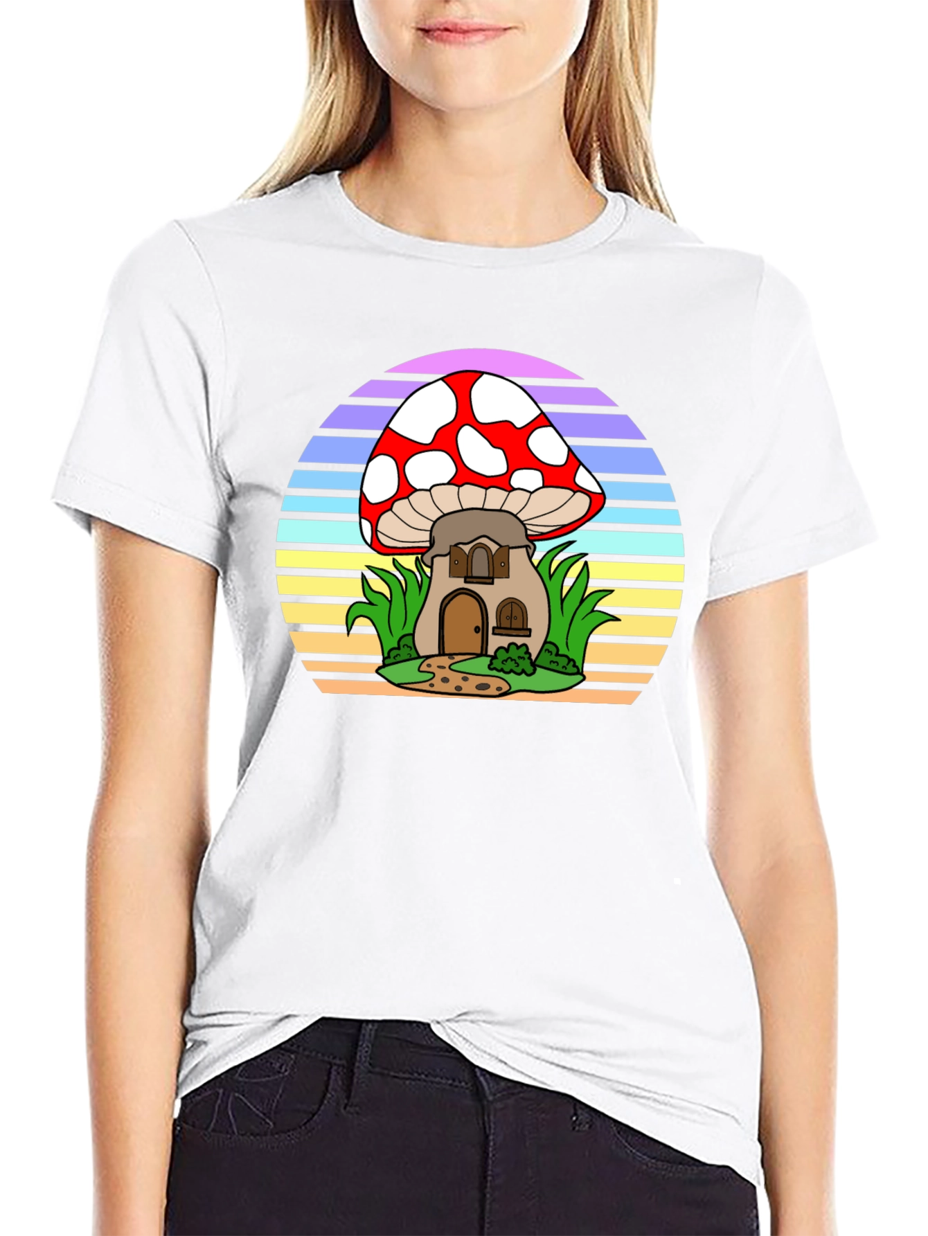 Mushroom House Tee - Retro Style Graphic T-Shirt