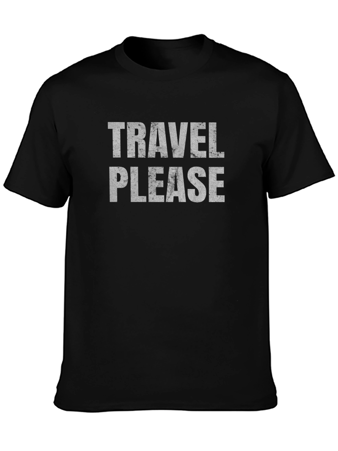 Travel Please Graphic Tee - Black Cotton Blend Shirt