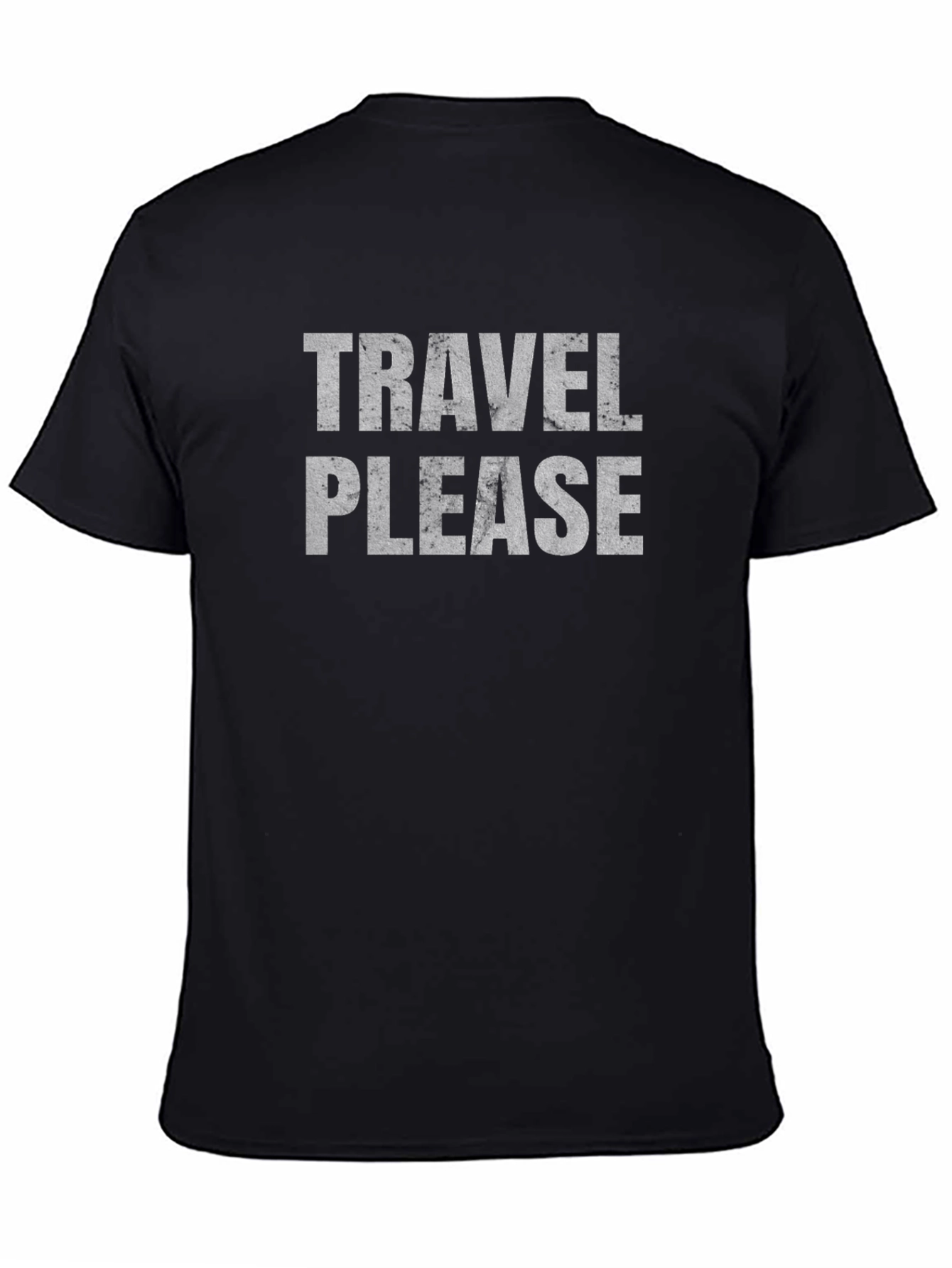 Travel Please Graphic Tee - Black Cotton Blend Shirt