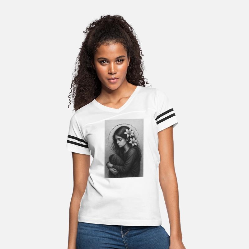 Elegant grayscale portrait of a pensive woman with