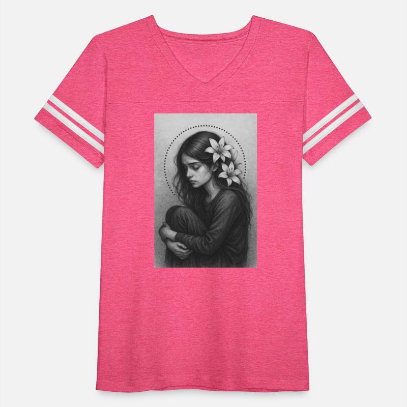 Elegant grayscale portrait of a pensive woman with