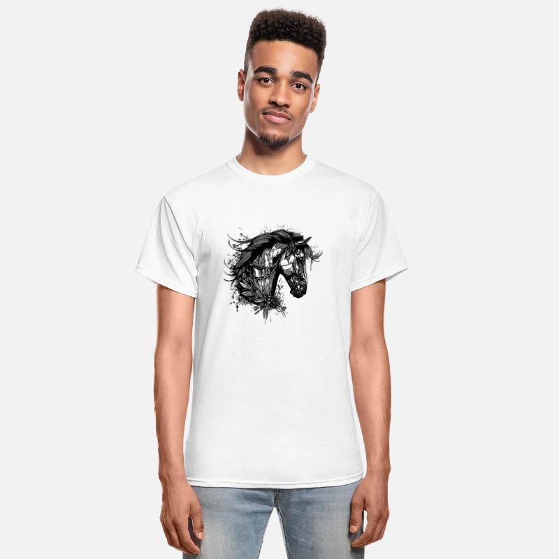 Elegant horse With Mane In Flowers Tattoo