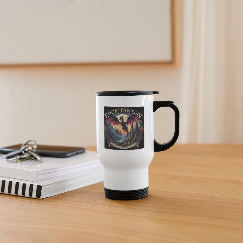 Epic Fantasy Dragon Castle Illustration