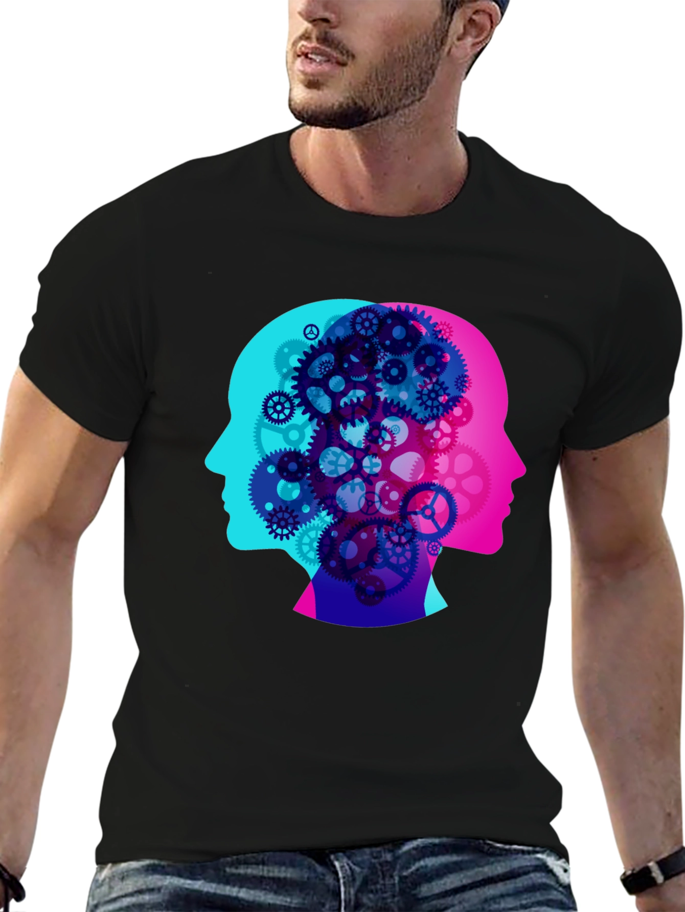 Cog Brain T-Shirt - Mind Gears Design