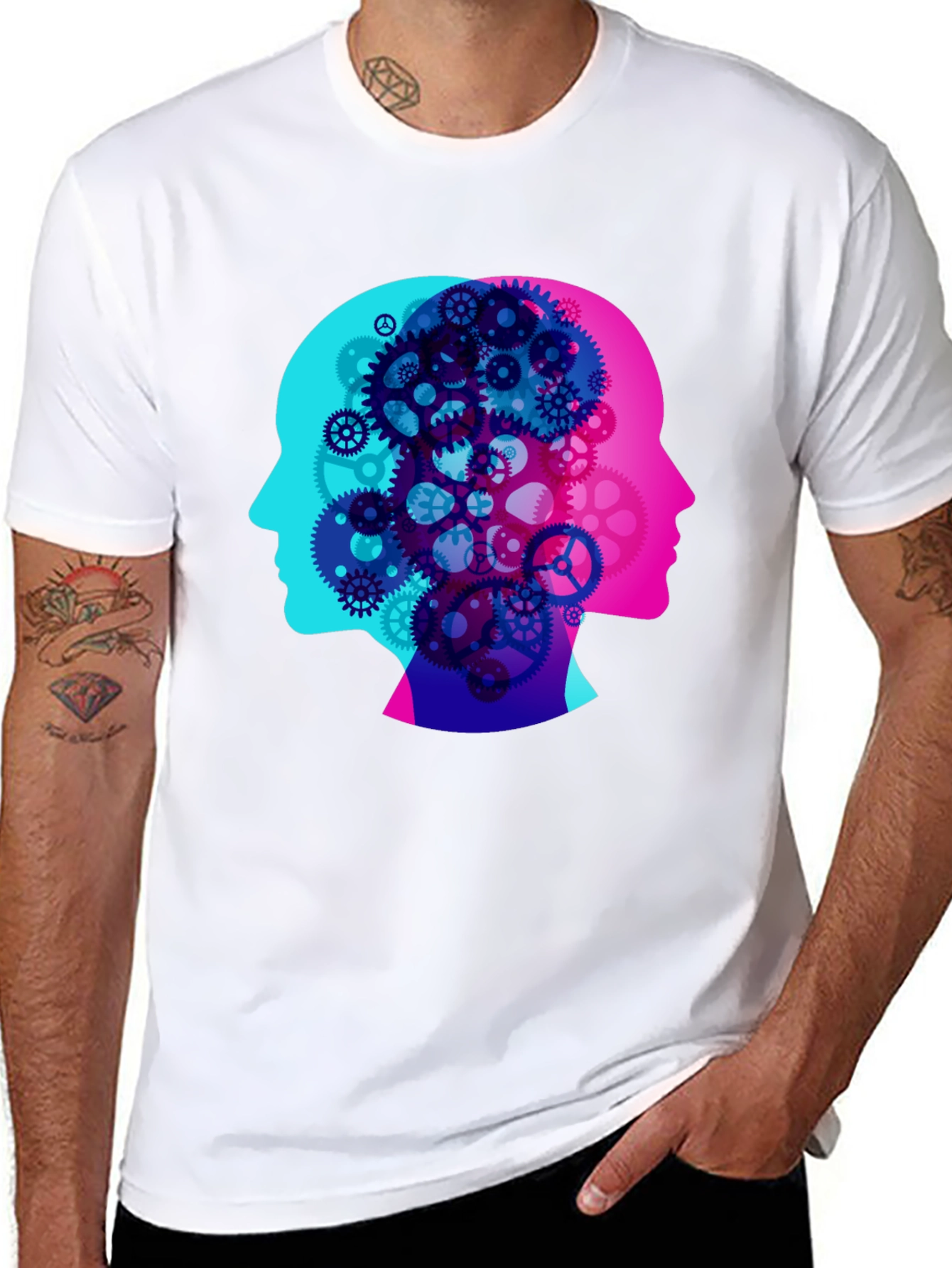 Cog Brain T-Shirt - Mind Gears Design