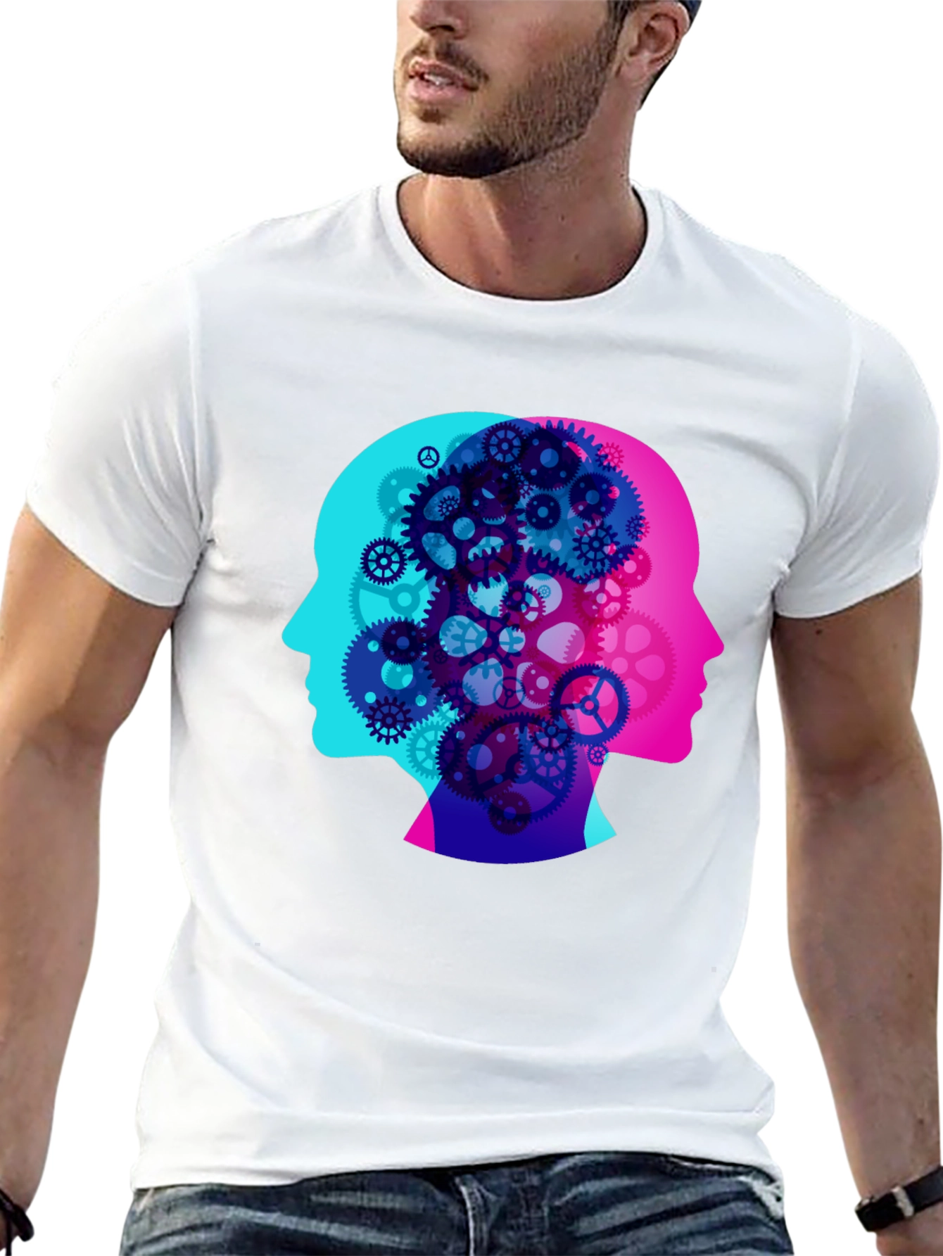 Cog Brain T-Shirt - Mind Gears Design