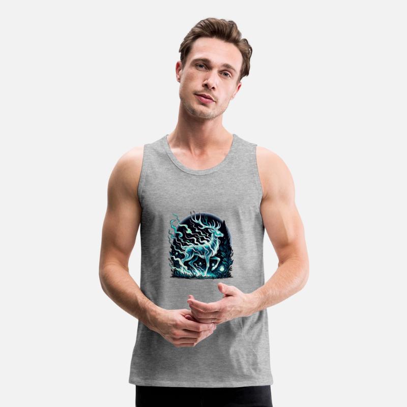 Ethereal Stag in Mystical Forest Moonlight