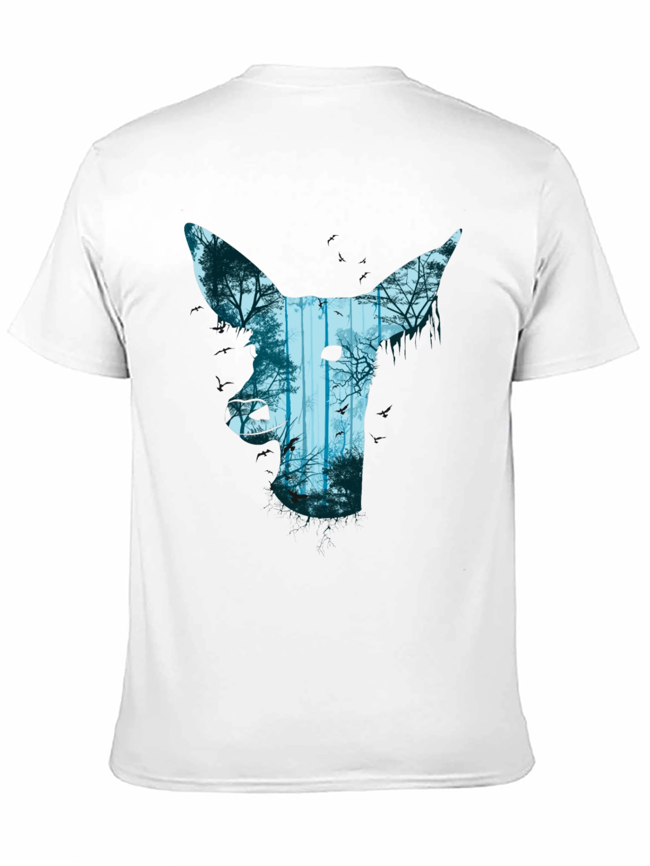 Nature Deer Graphic Black T-Shirt