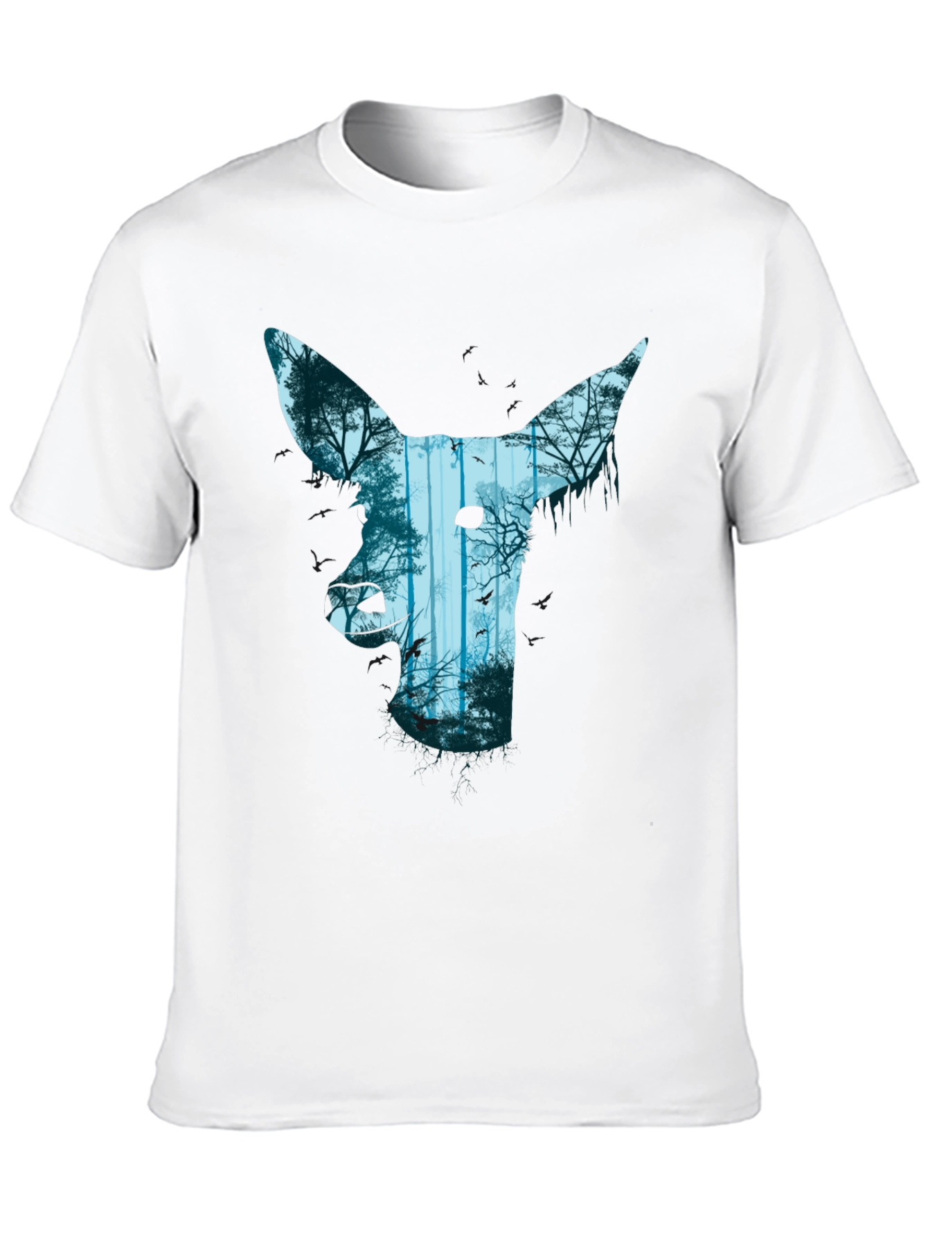 Nature Deer Graphic Black T-Shirt