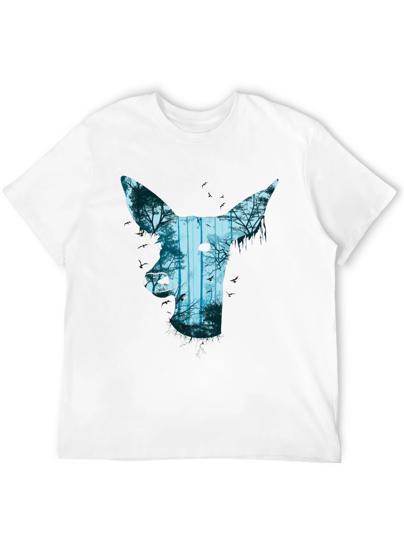 Nature Deer Graphic Black T-Shirt