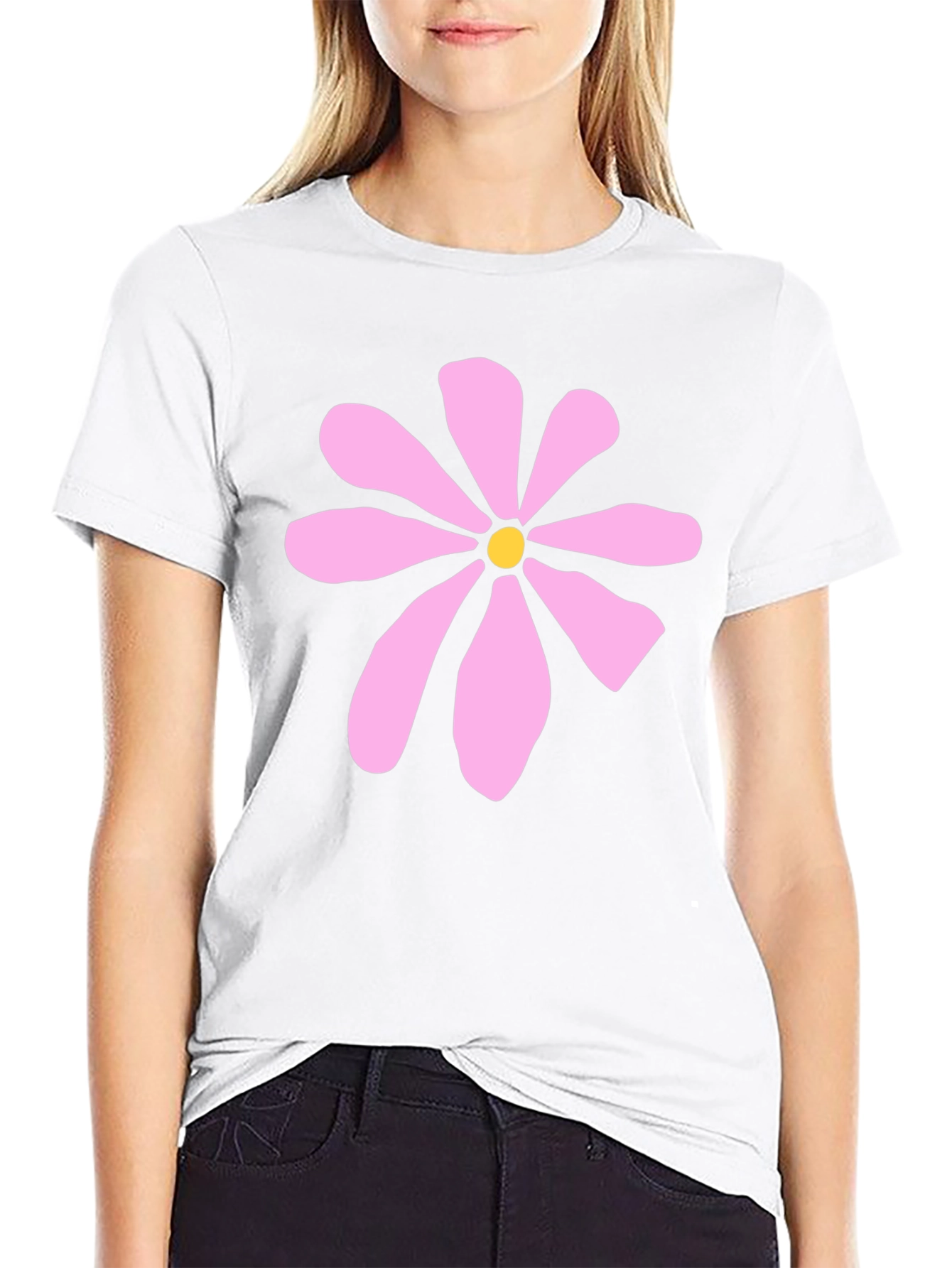 Retro Flower Power T-Shirt - Black