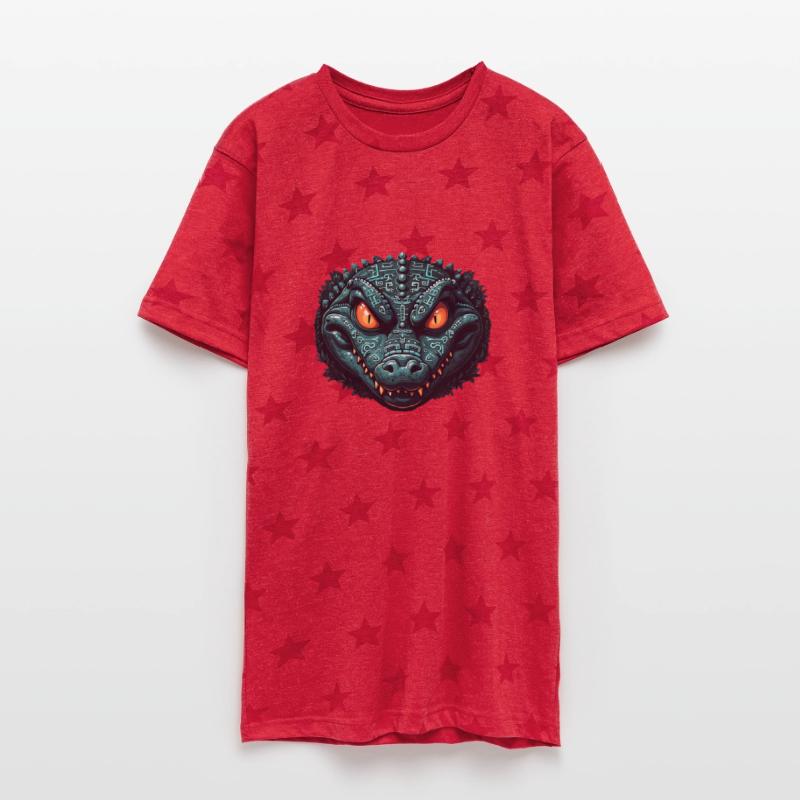 Evil Crocodile With Inca Symbol Tattoos