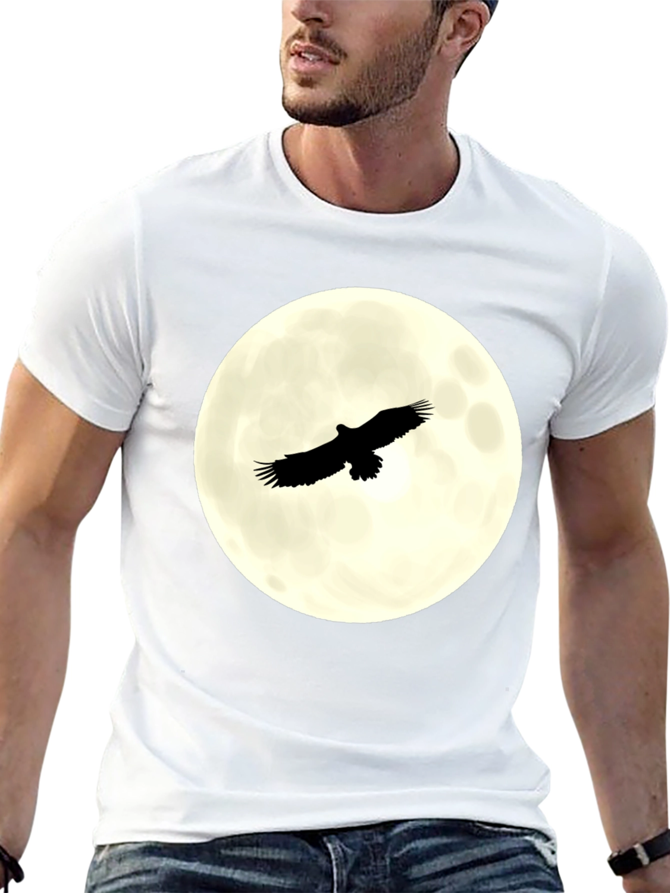 Eagle Moon Graphic T-Shirt - Black
