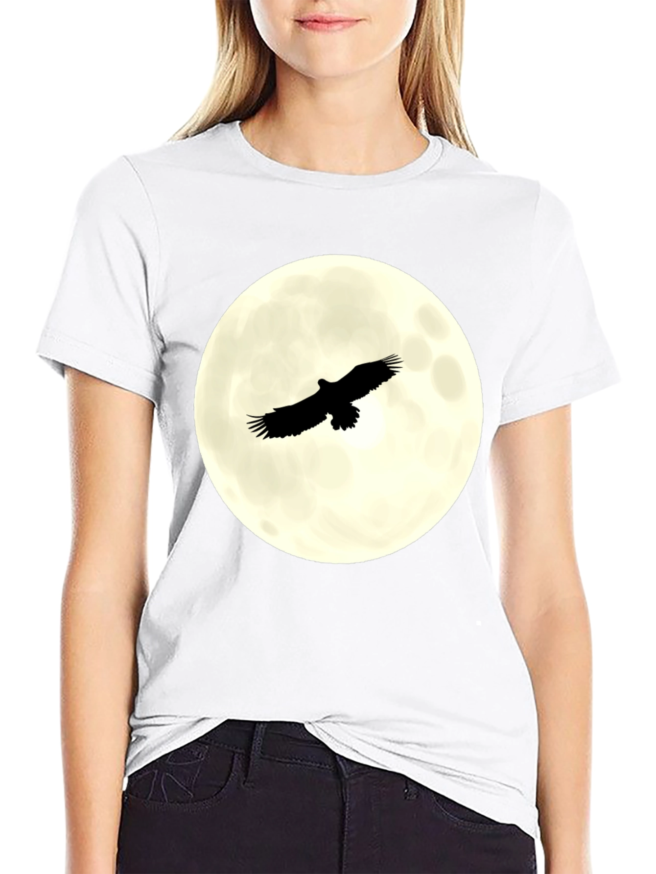 Eagle Moon Graphic T-Shirt - Black