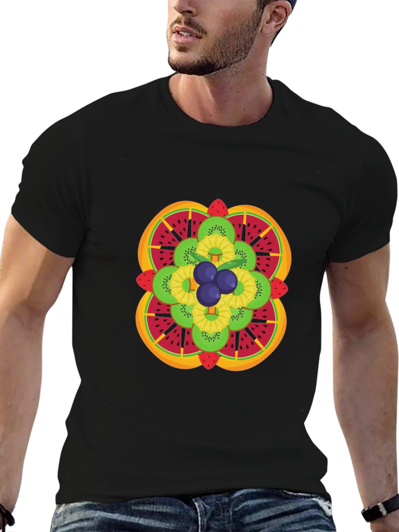 Fruit Mandala Graphic Tee - Stylish & Unique Design