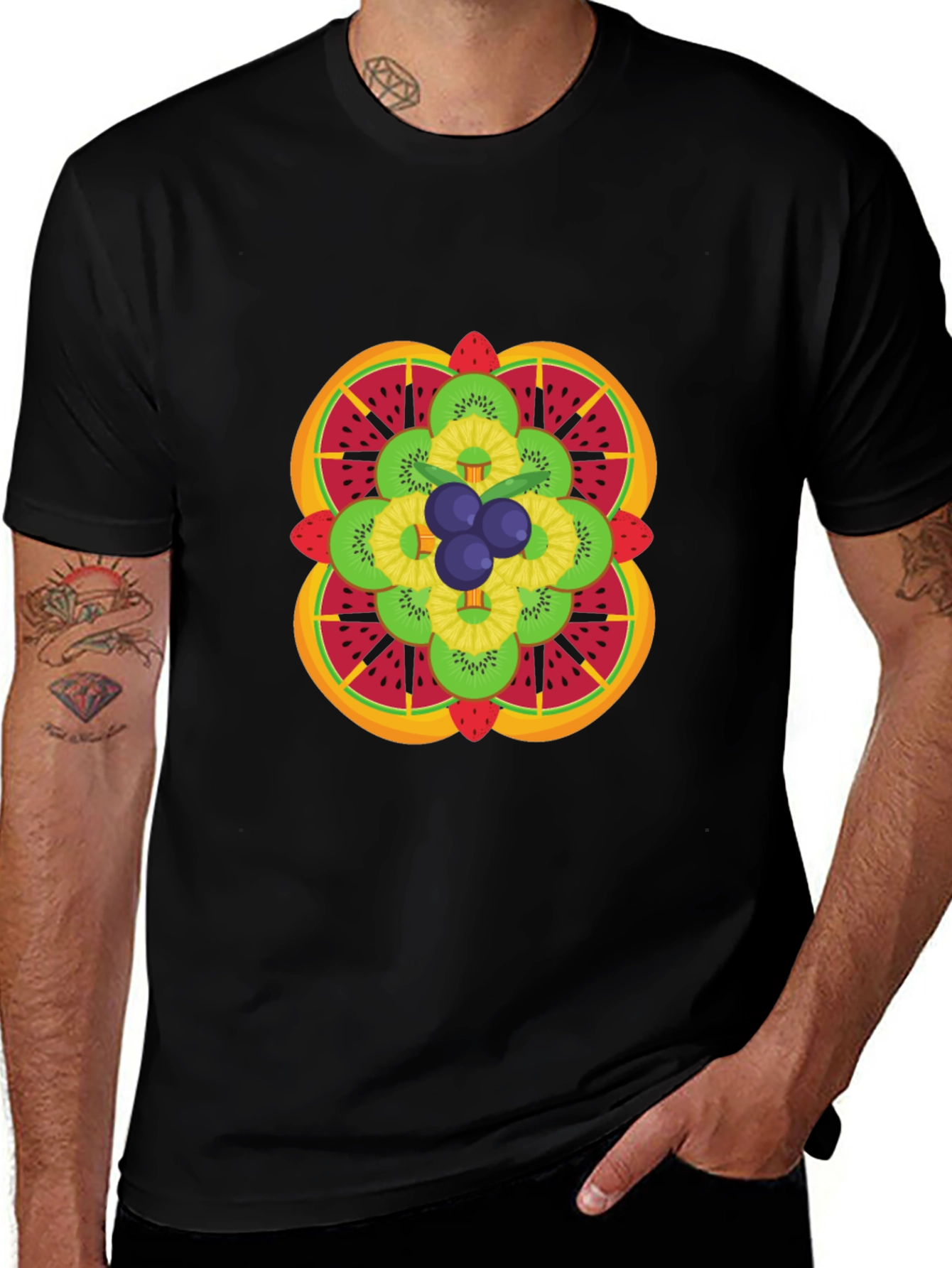 Fruit Mandala Graphic Tee - Stylish & Unique Design