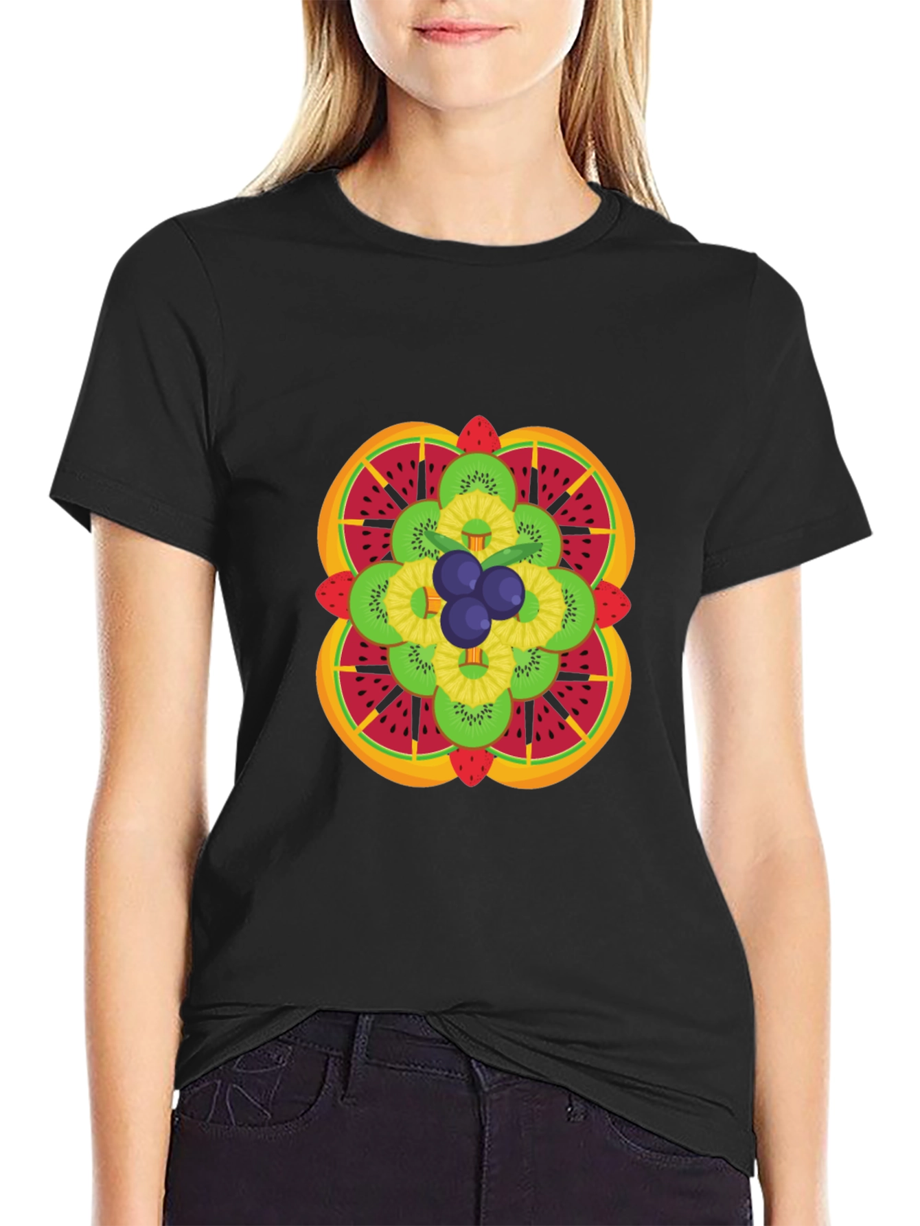 Fruit Mandala Graphic Tee - Stylish & Unique Design
