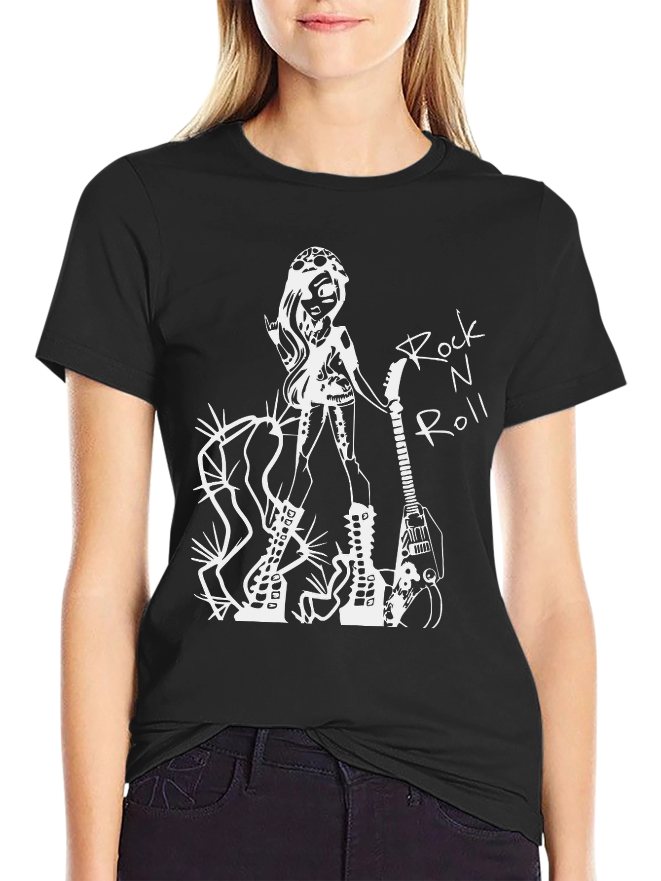 Rock N Roll Graphic T-Shirt - Black