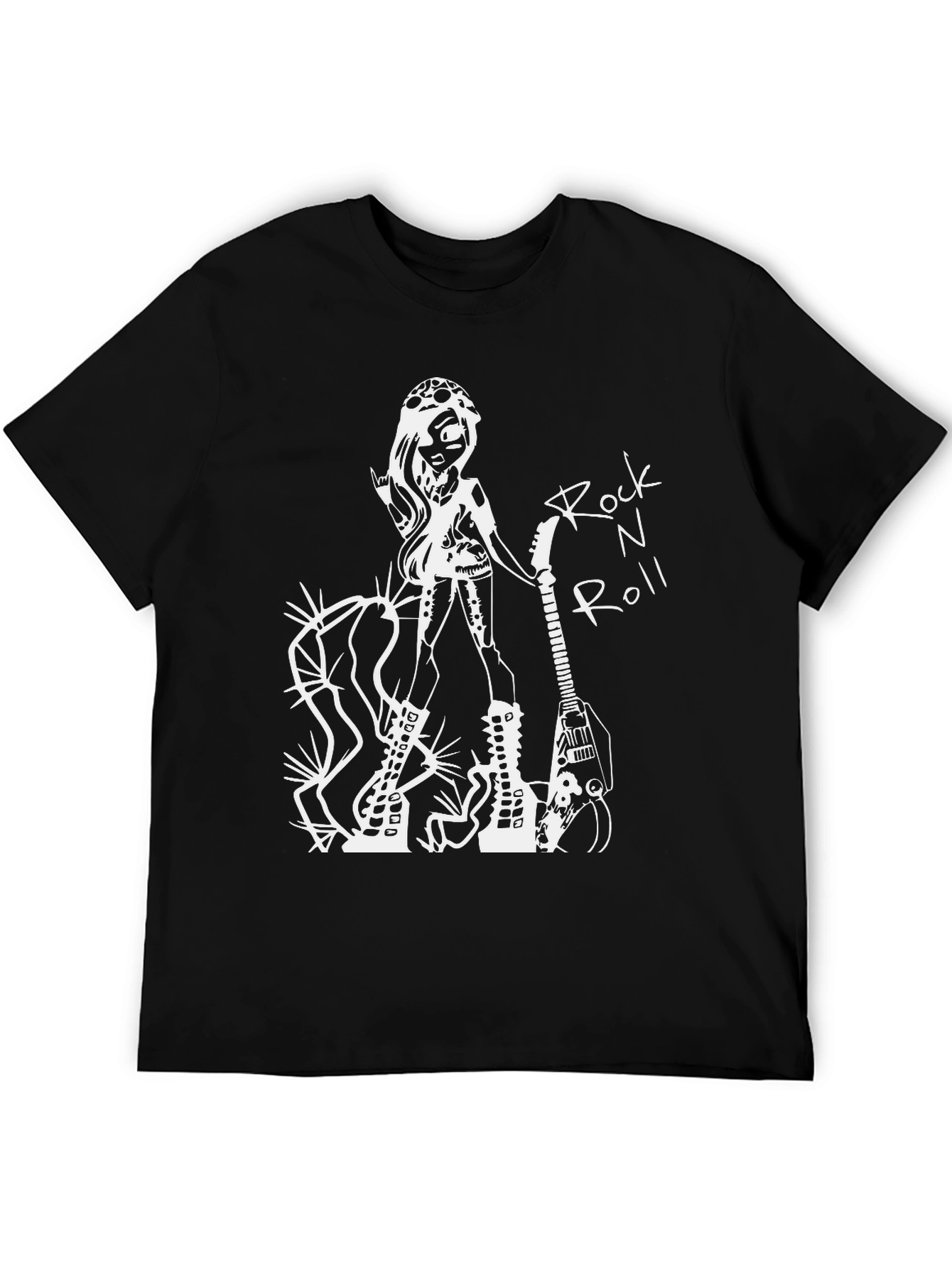 Rock N Roll Graphic T-Shirt - Black