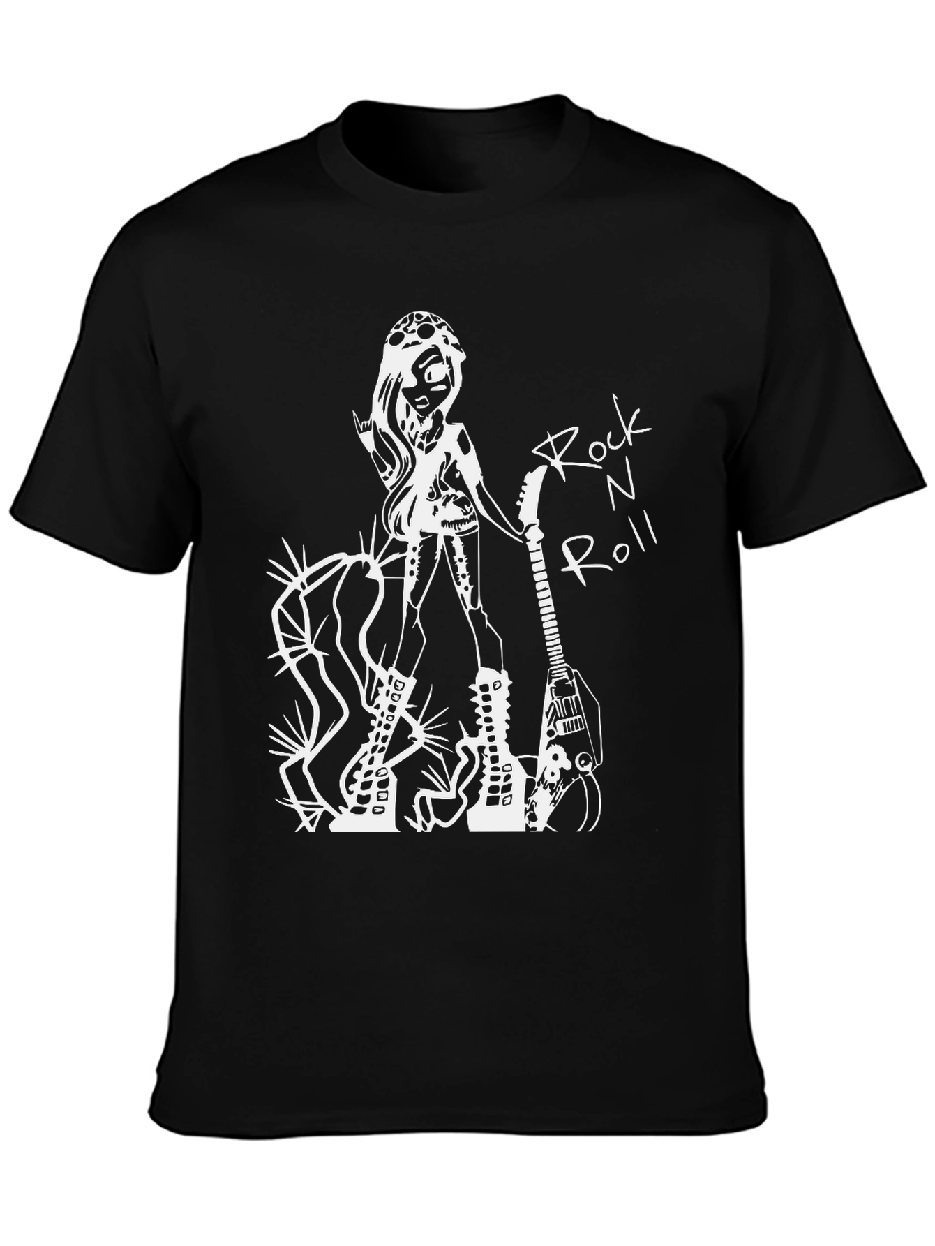 Rock N Roll Graphic T-Shirt - Black