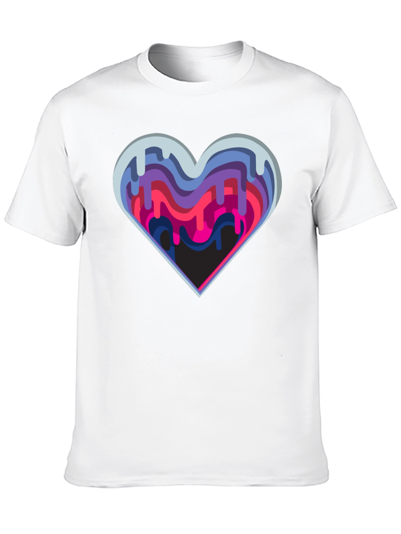 Abstract Drip Heart Graphic Tee - Stylish Modern Design