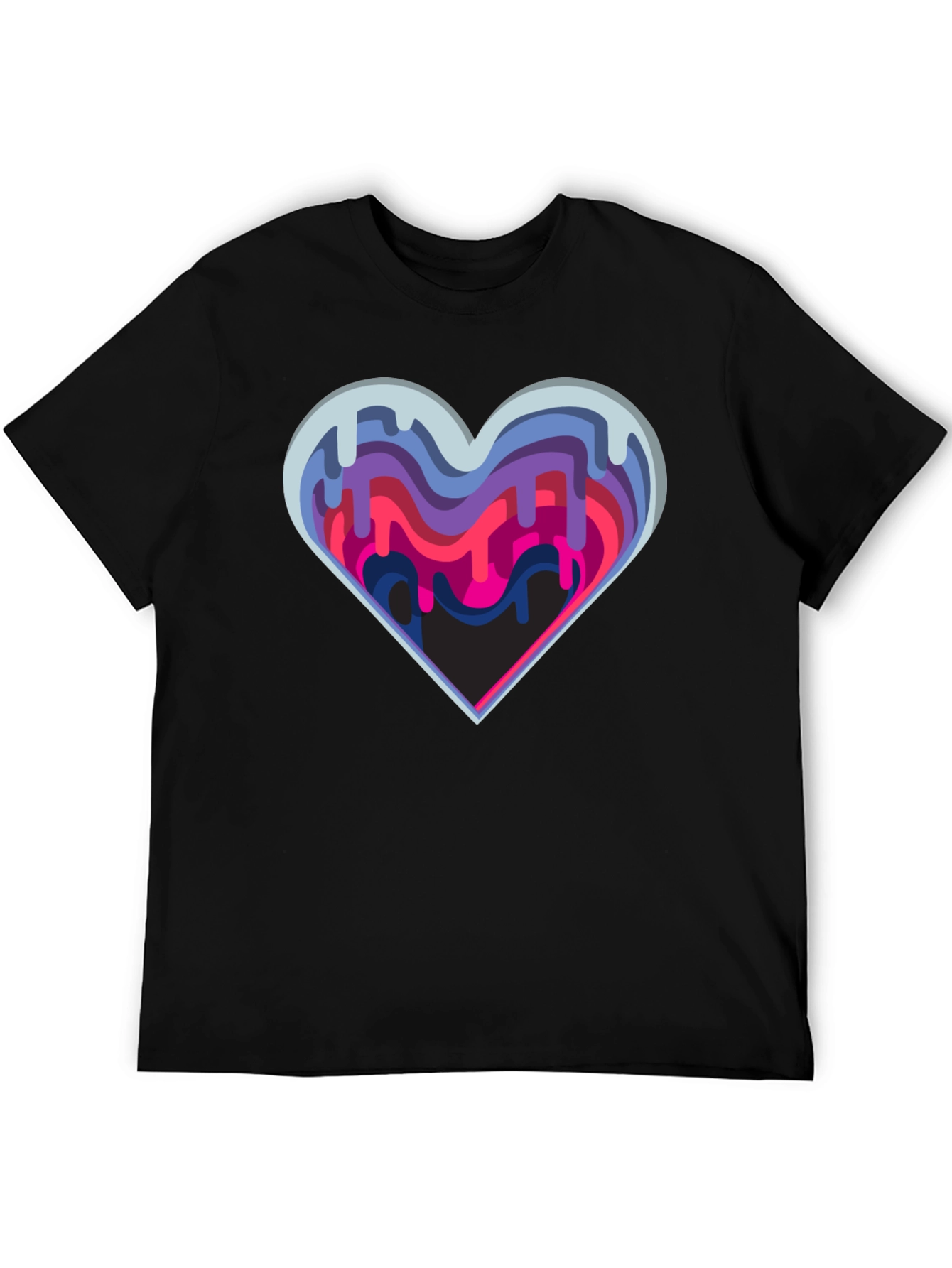 Abstract Drip Heart Graphic Tee - Stylish Modern Design