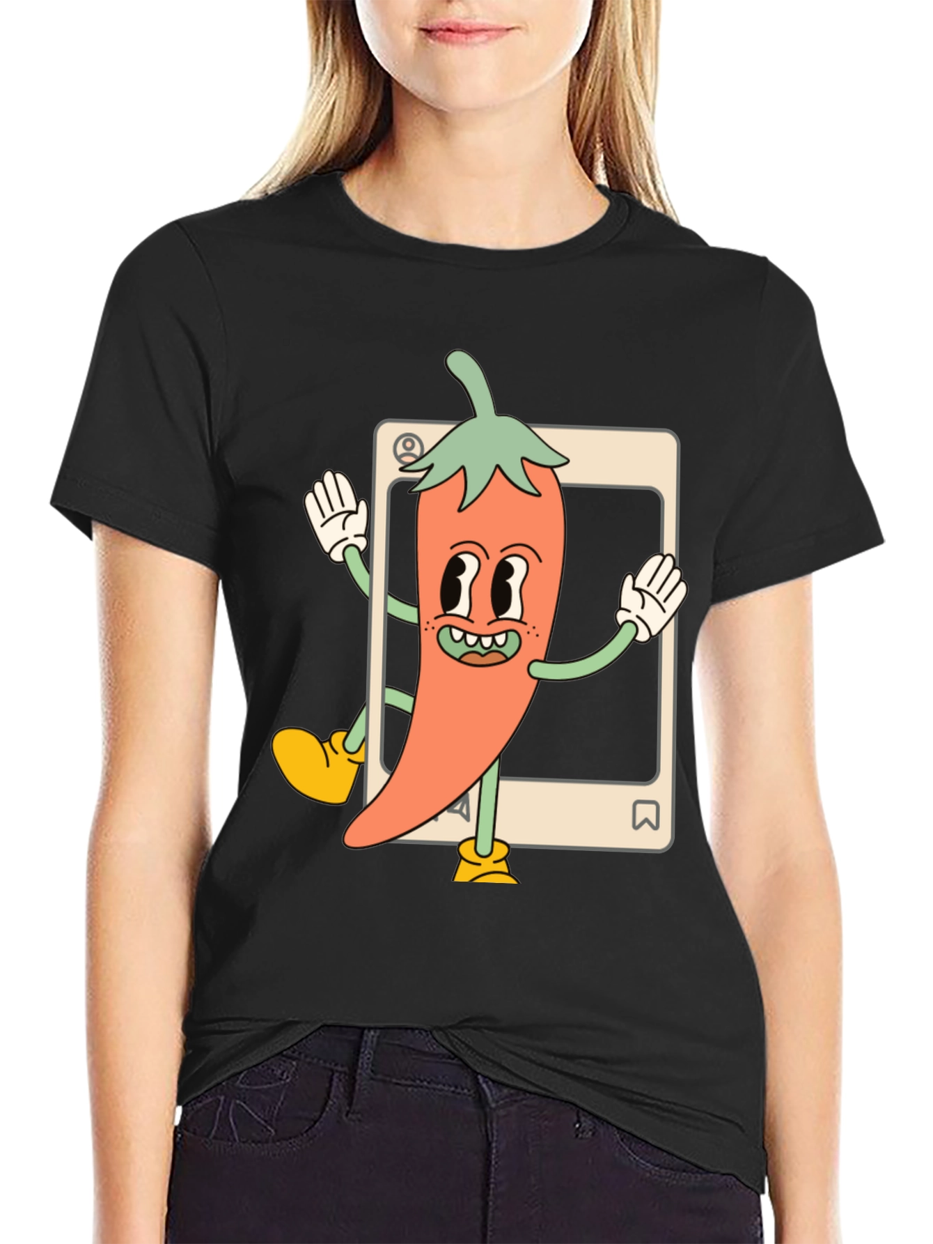 Cartoon Chili Pepper Graphic Tee