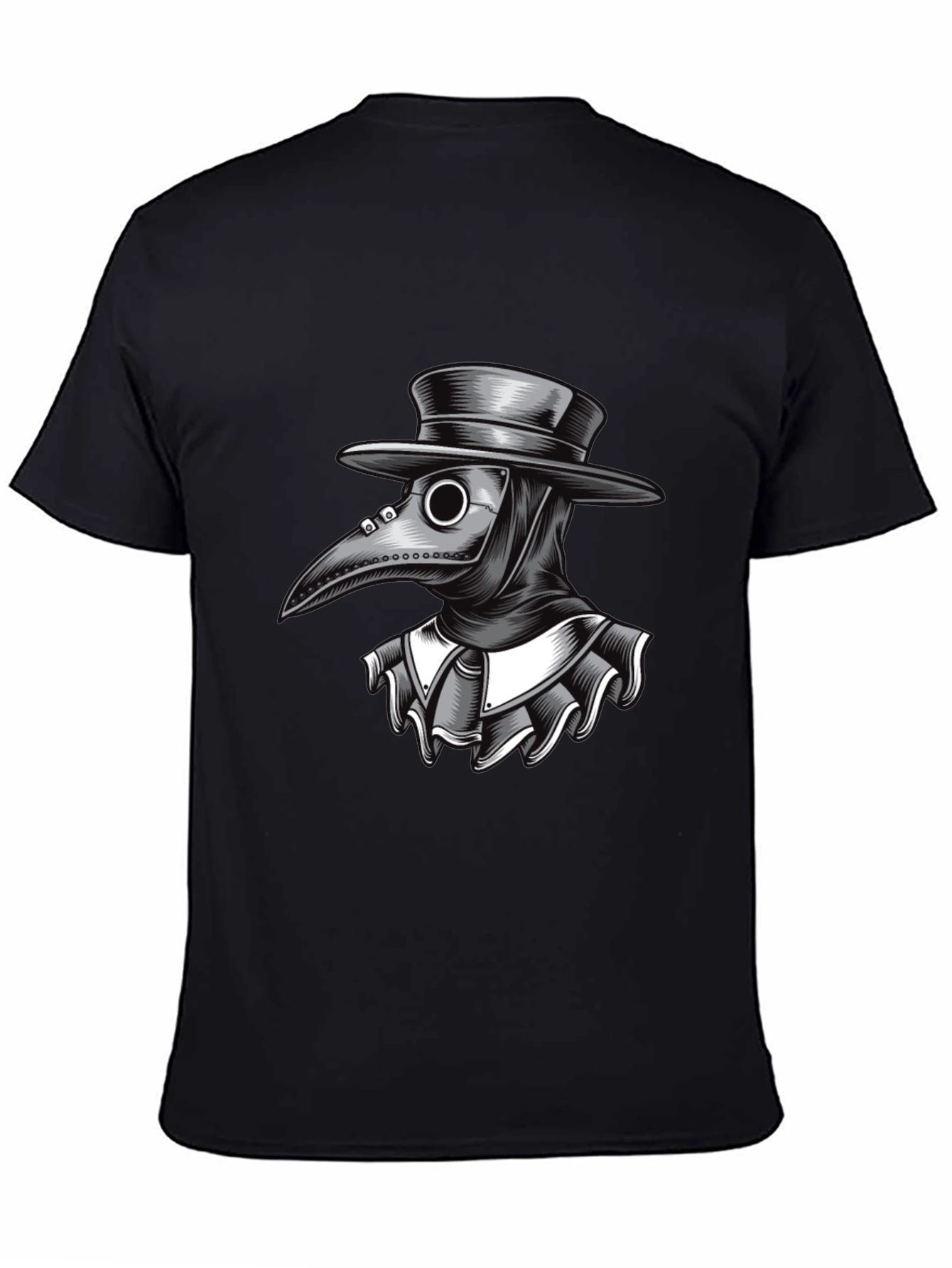 Plague Doctor Graphic Tee - Black Cotton T-Shirt