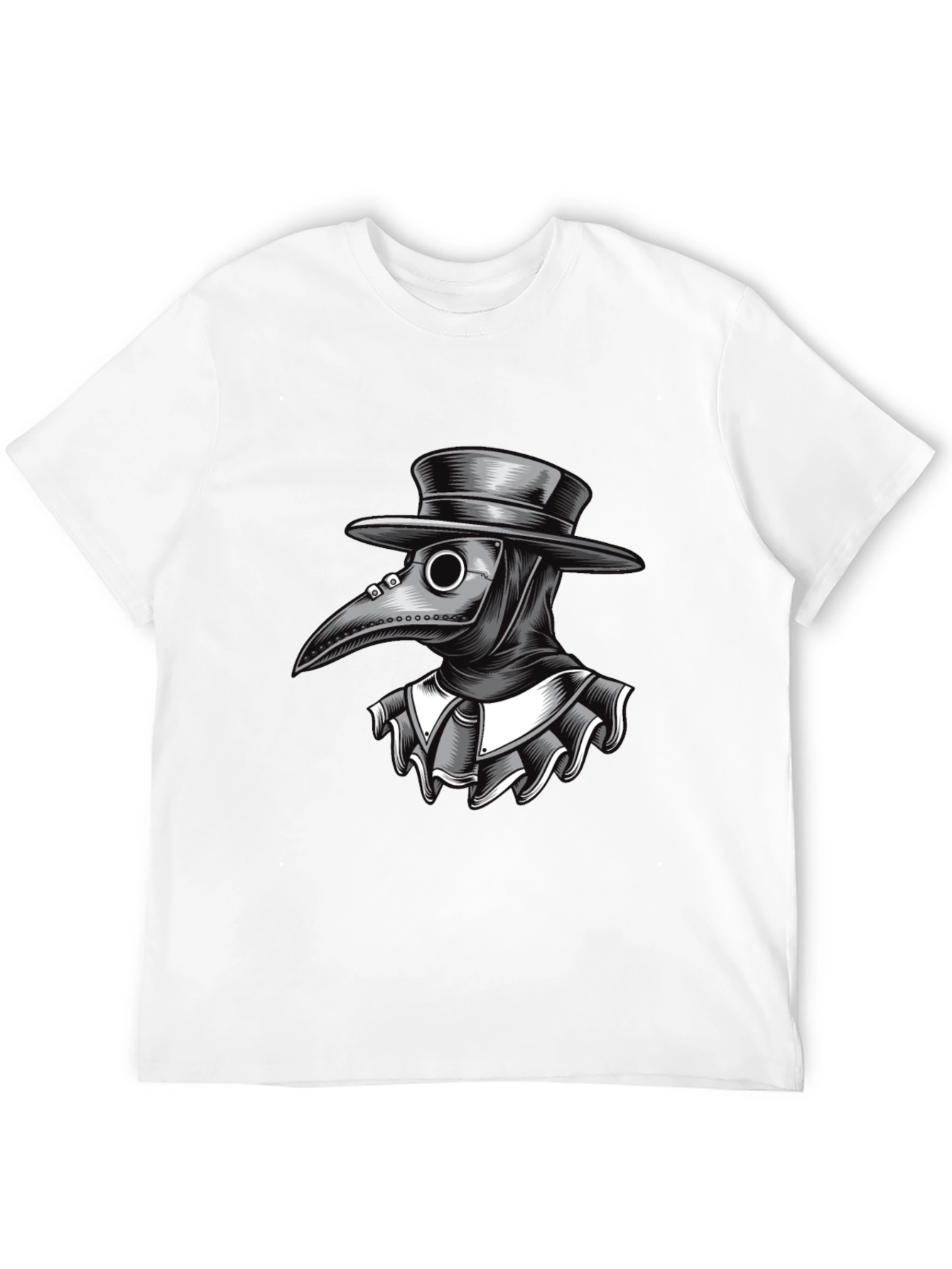 Plague Doctor Graphic Tee - Black Cotton T-Shirt