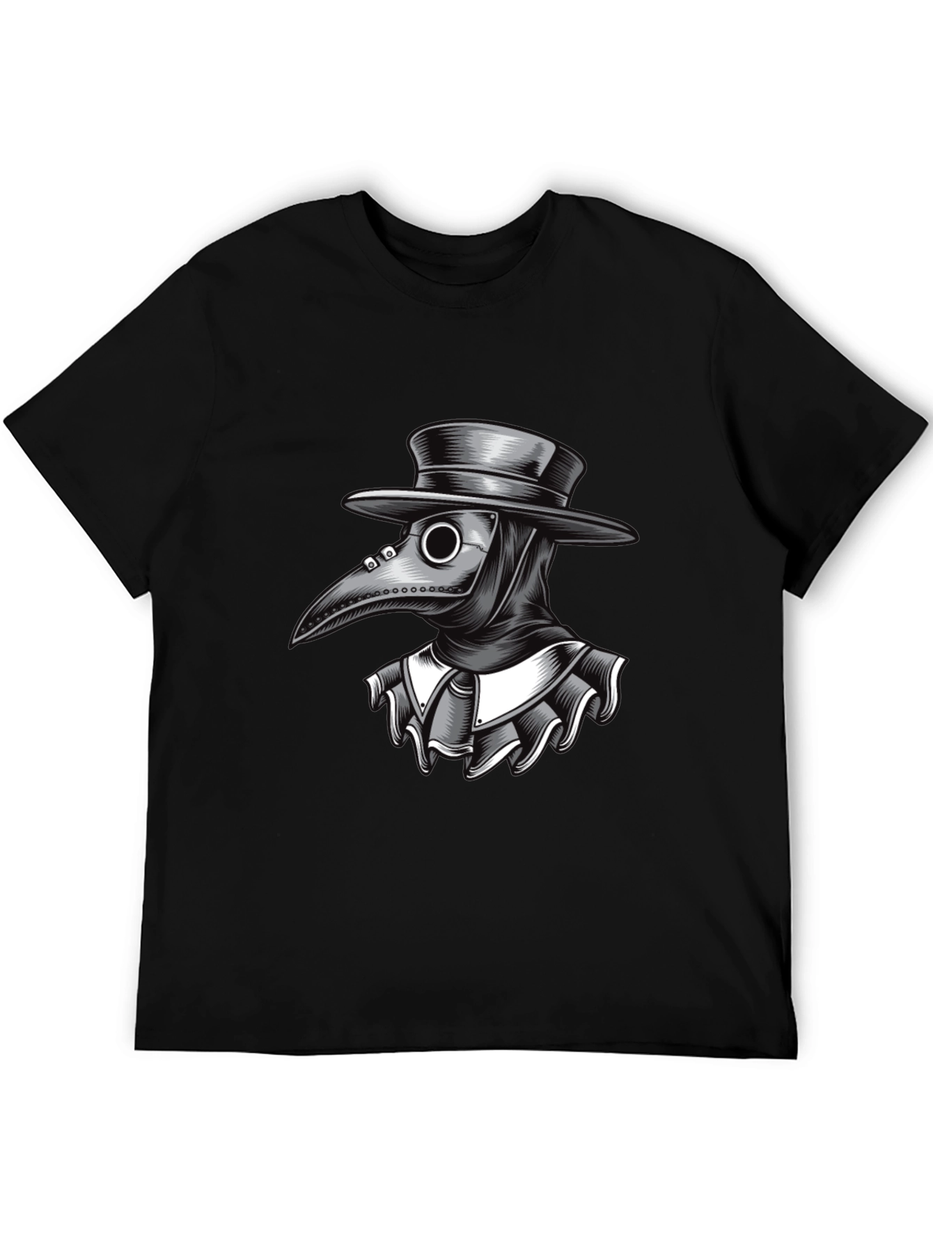 Plague Doctor Graphic Tee - Black Cotton T-Shirt