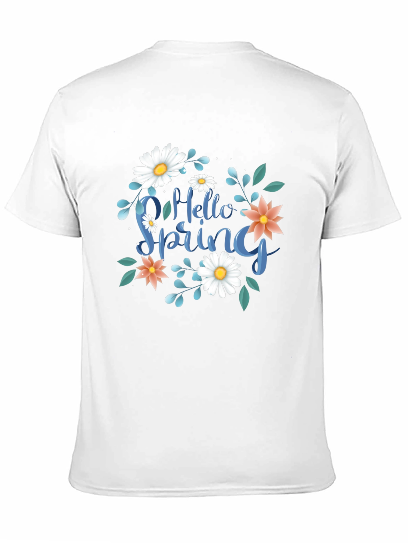 Hello Spring Graphic Tee - Black Casual T-Shirt