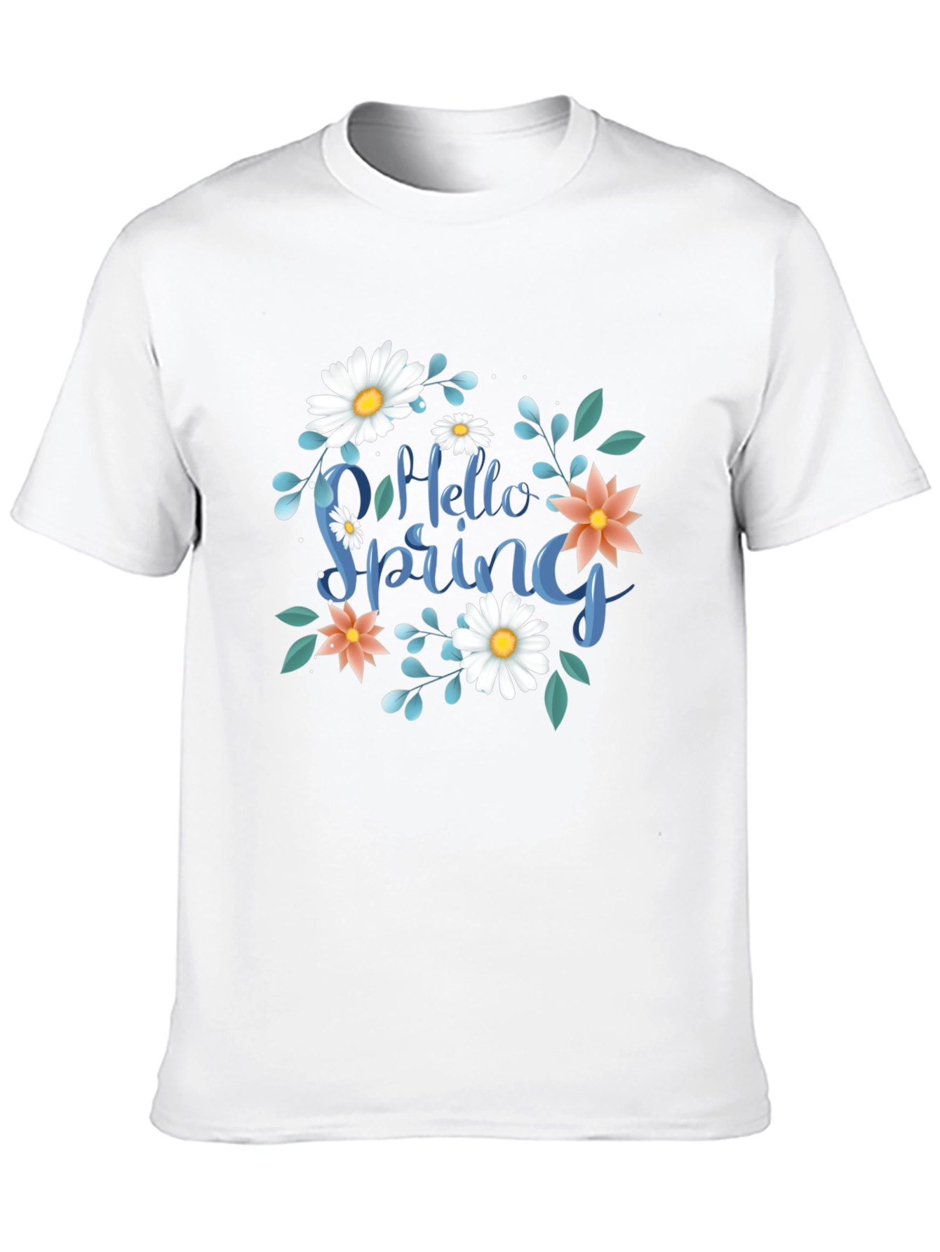 Hello Spring Graphic Tee - Black Casual T-Shirt