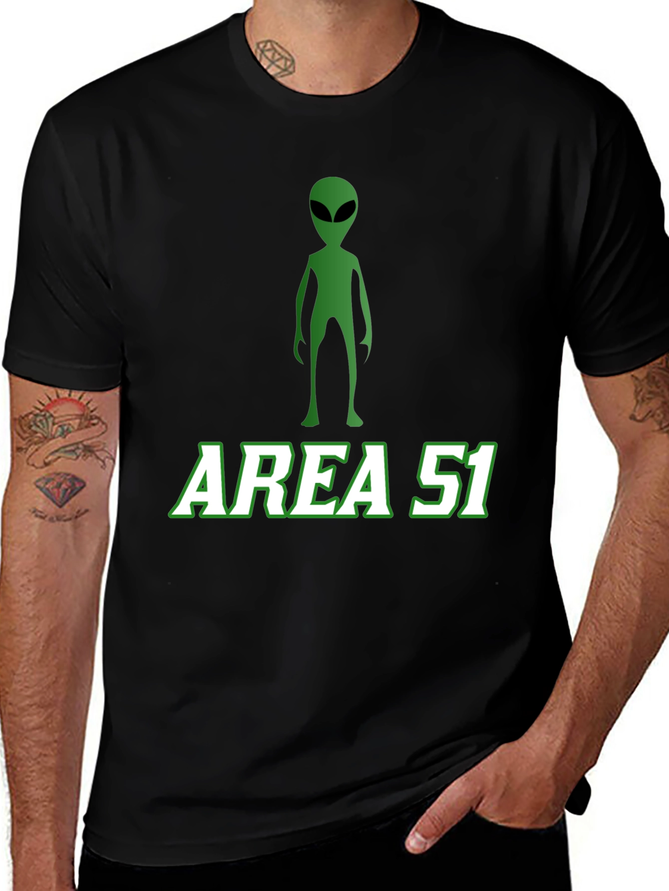 Area 51 Alien Graphic Tee - Black
