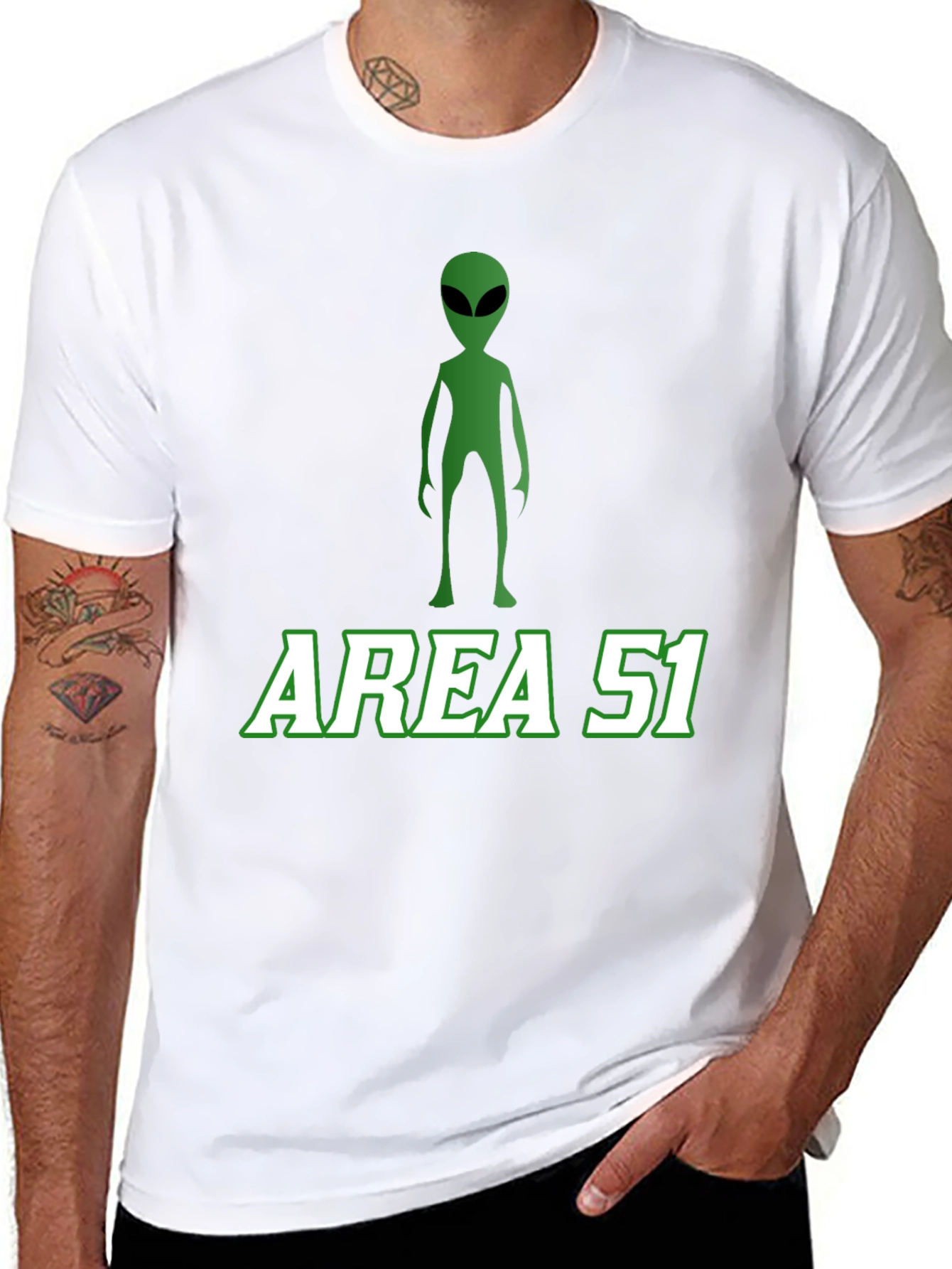 Area 51 Alien Graphic Tee - Black