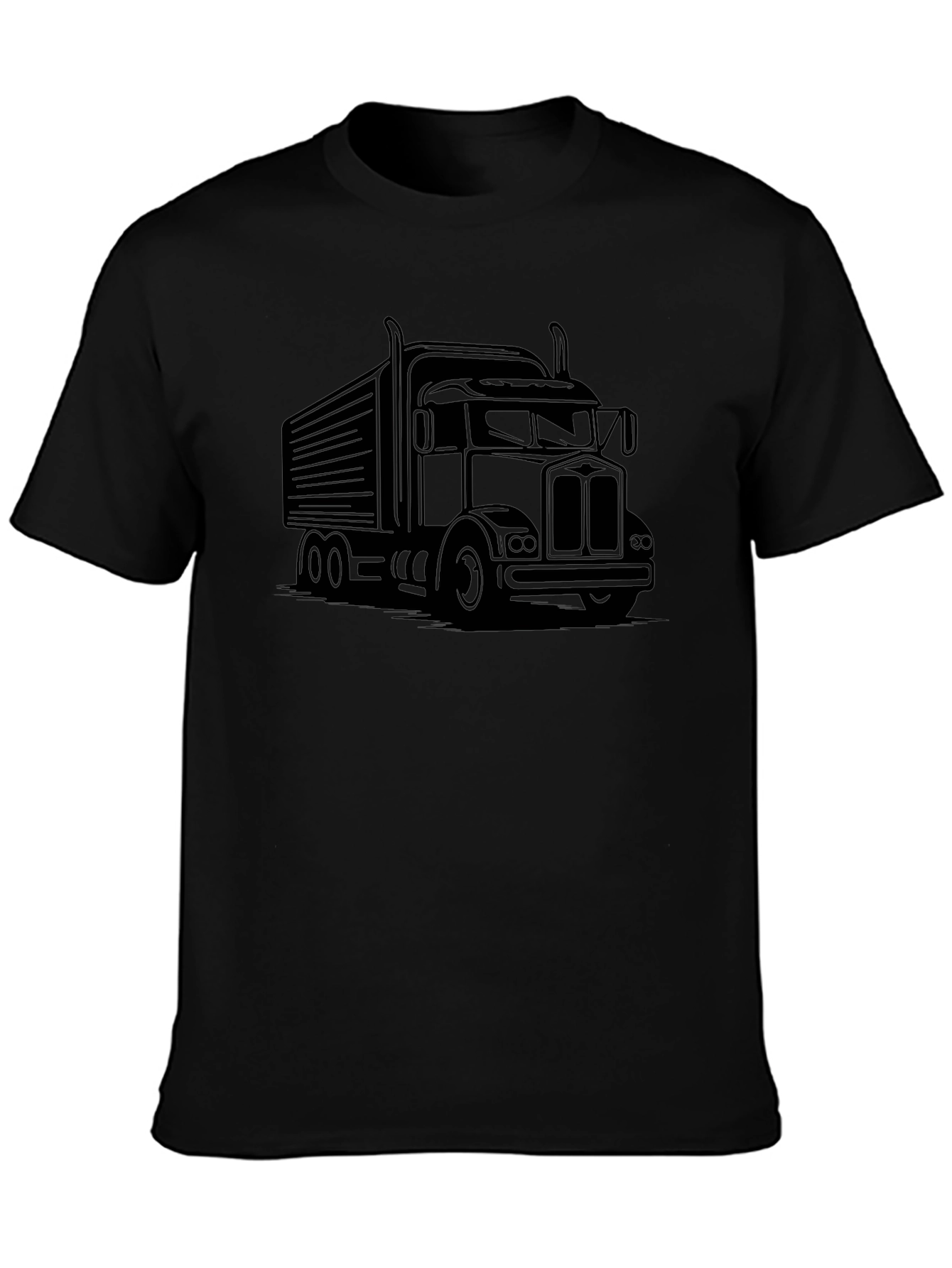 Truck Graphic Black T-Shirt for Men