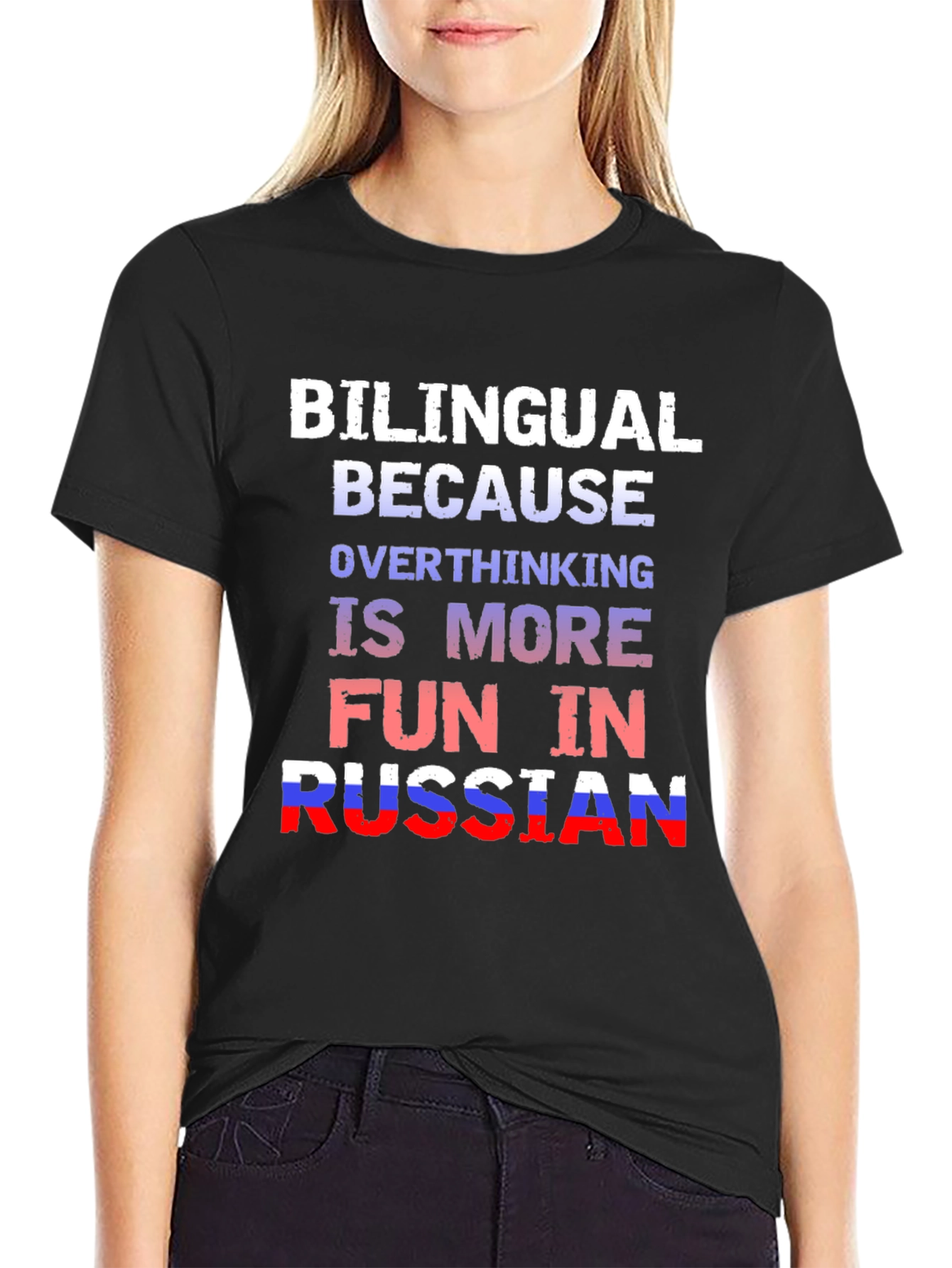 Bilingual Russian Overthinking T-Shirt