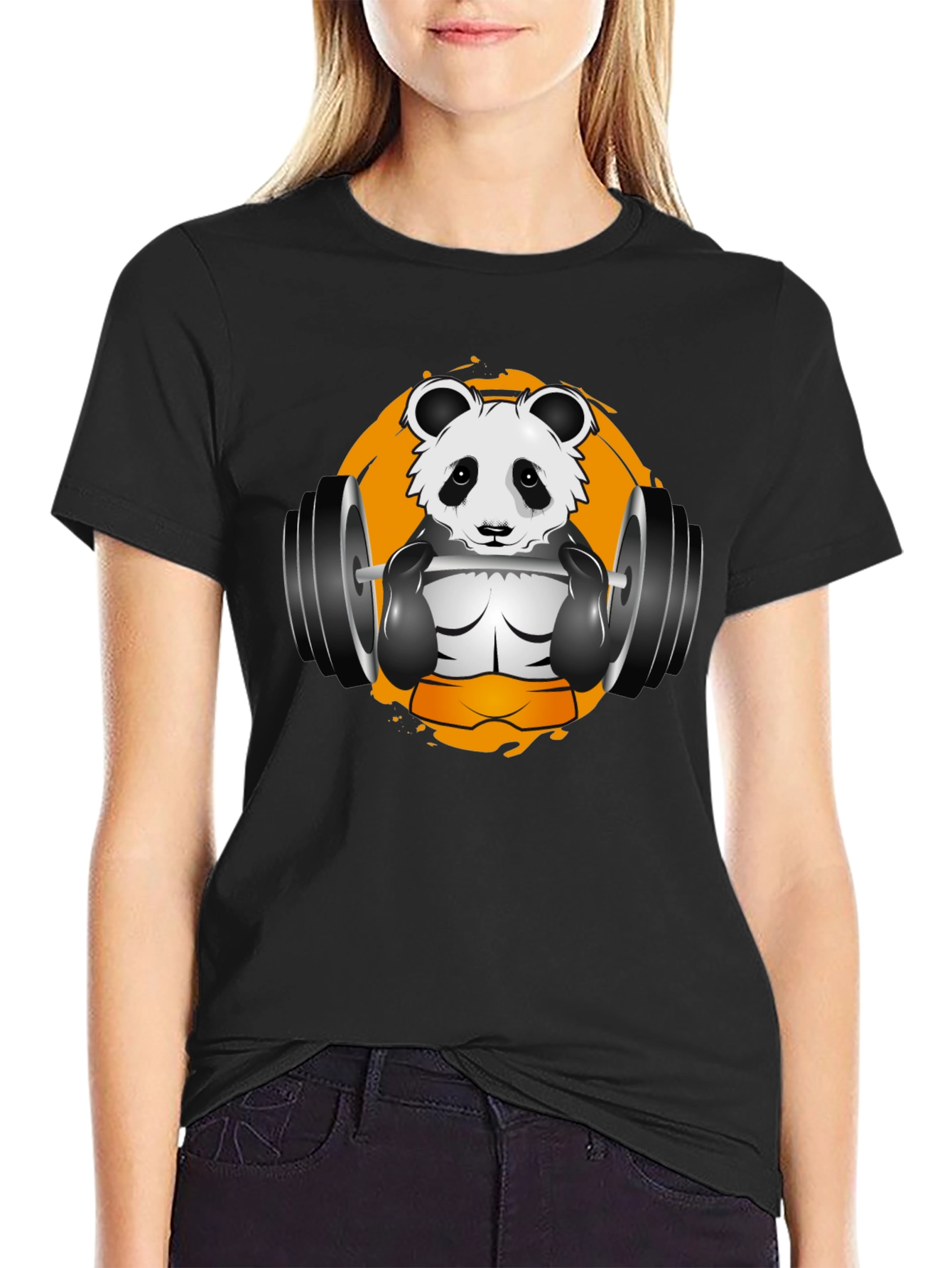 Panda Gym T-Shirt - Black Graphic Tee