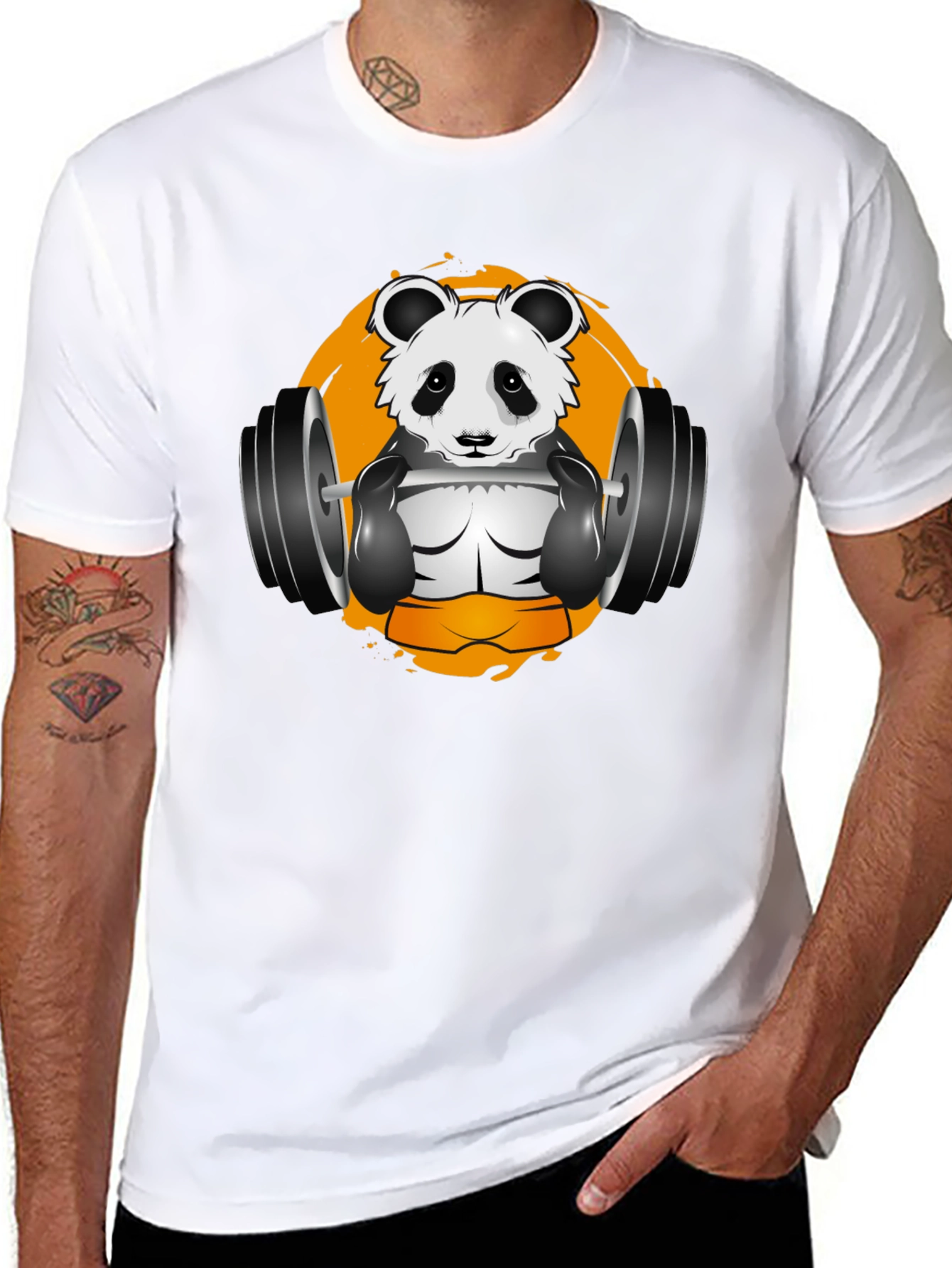 Panda Gym T-Shirt - Black Graphic Tee
