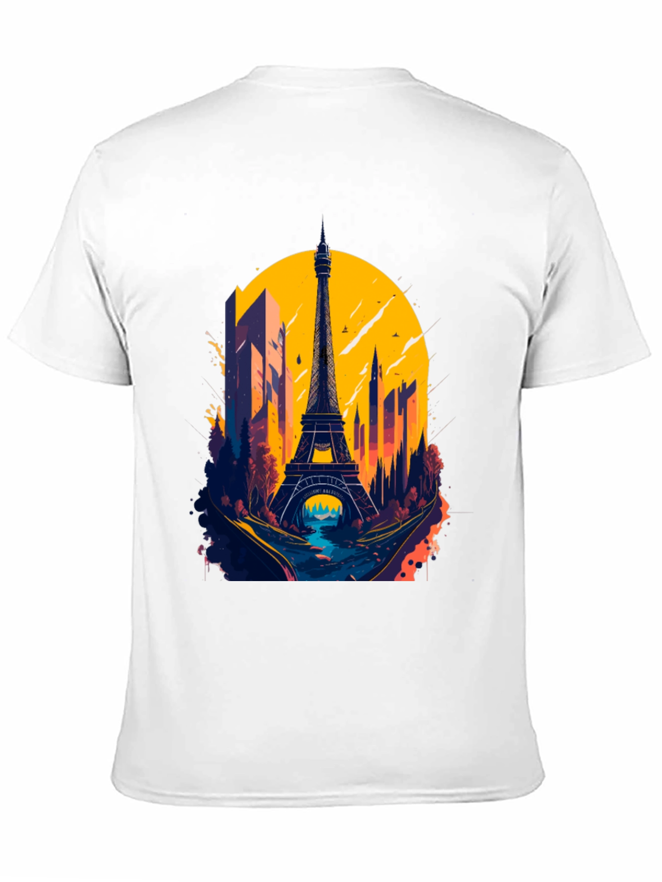 Paris Eiffel Tower Graphic Tee - Stylish Black T-Shirt
