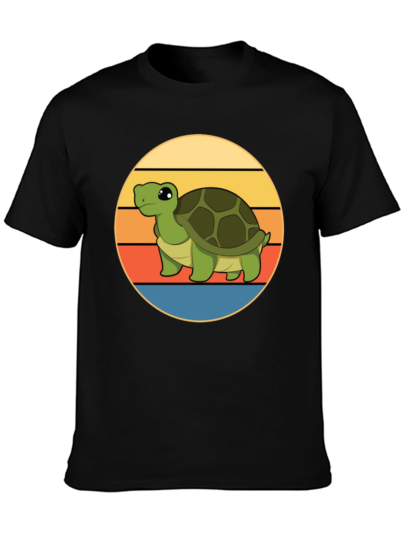 Cute Turtle Sunset Graphic T-Shirt