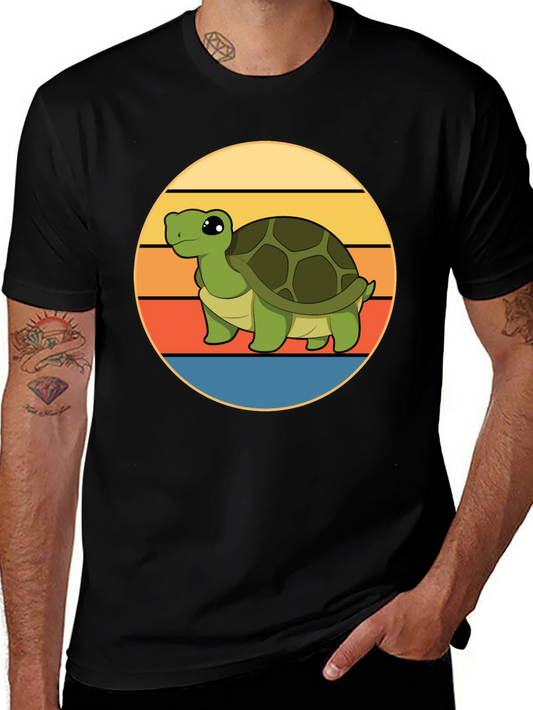 Cute Turtle Sunset Graphic T-Shirt